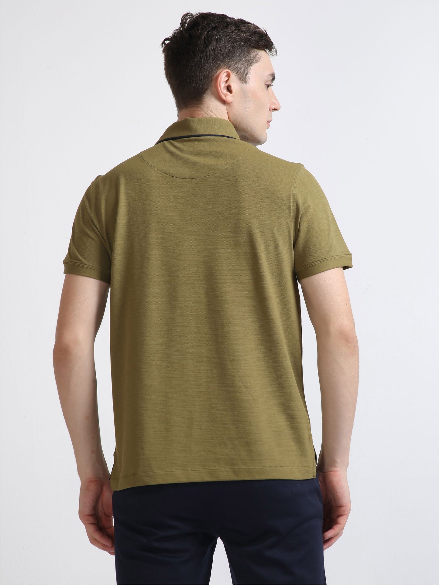 Drab Olive Premium Pique Crush Polo T-Shirt