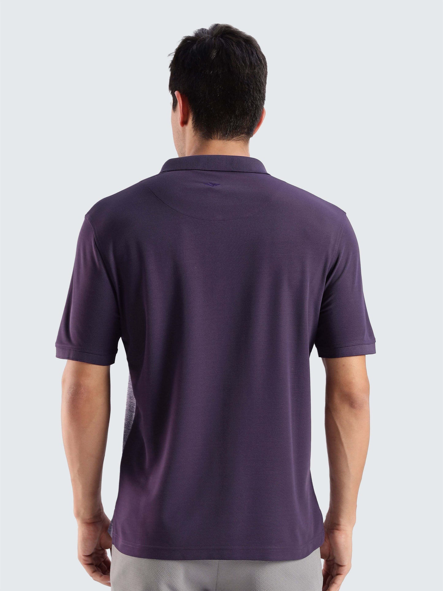 Men's Black Currant Color Block Polo T-Shirt | Wrinkle-Free | Quick Dry | Stretchable | Odour-Free | UV Protected