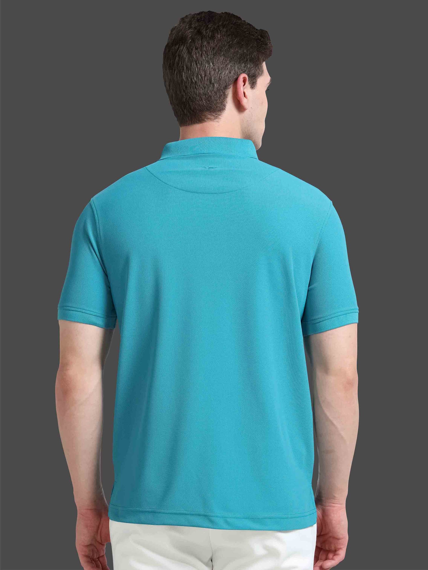 Men Jade Green Signature Golf Polo T-Shirt | Quick Dry | Stretchable | UV Protected | Wrinkle & Odour-Free