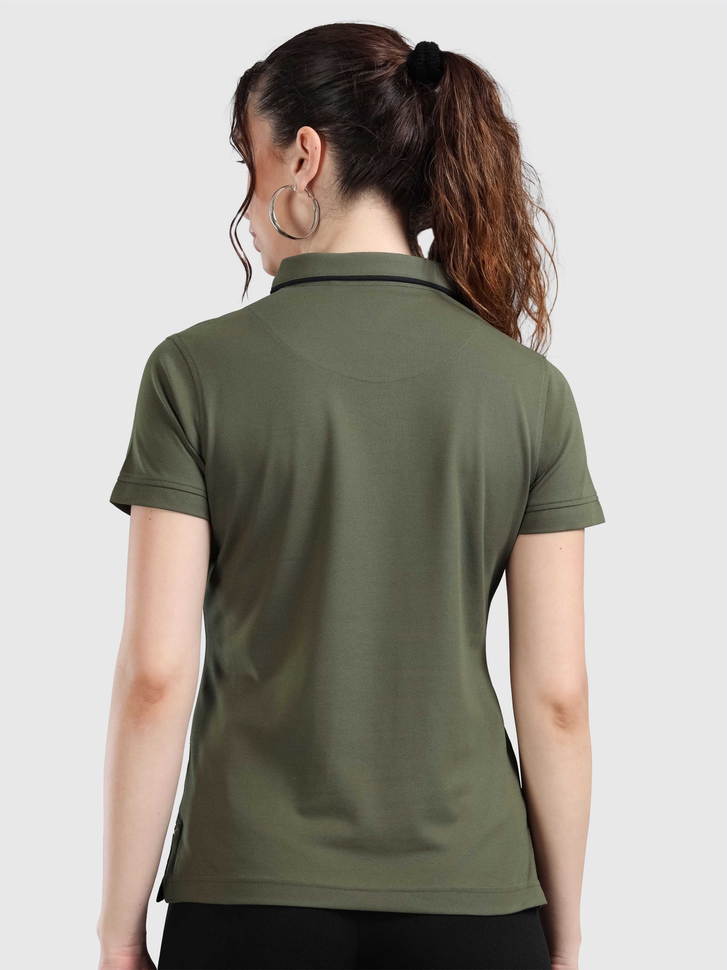 Olive Women Premium SoftBerry PQ Polo T-Shirt