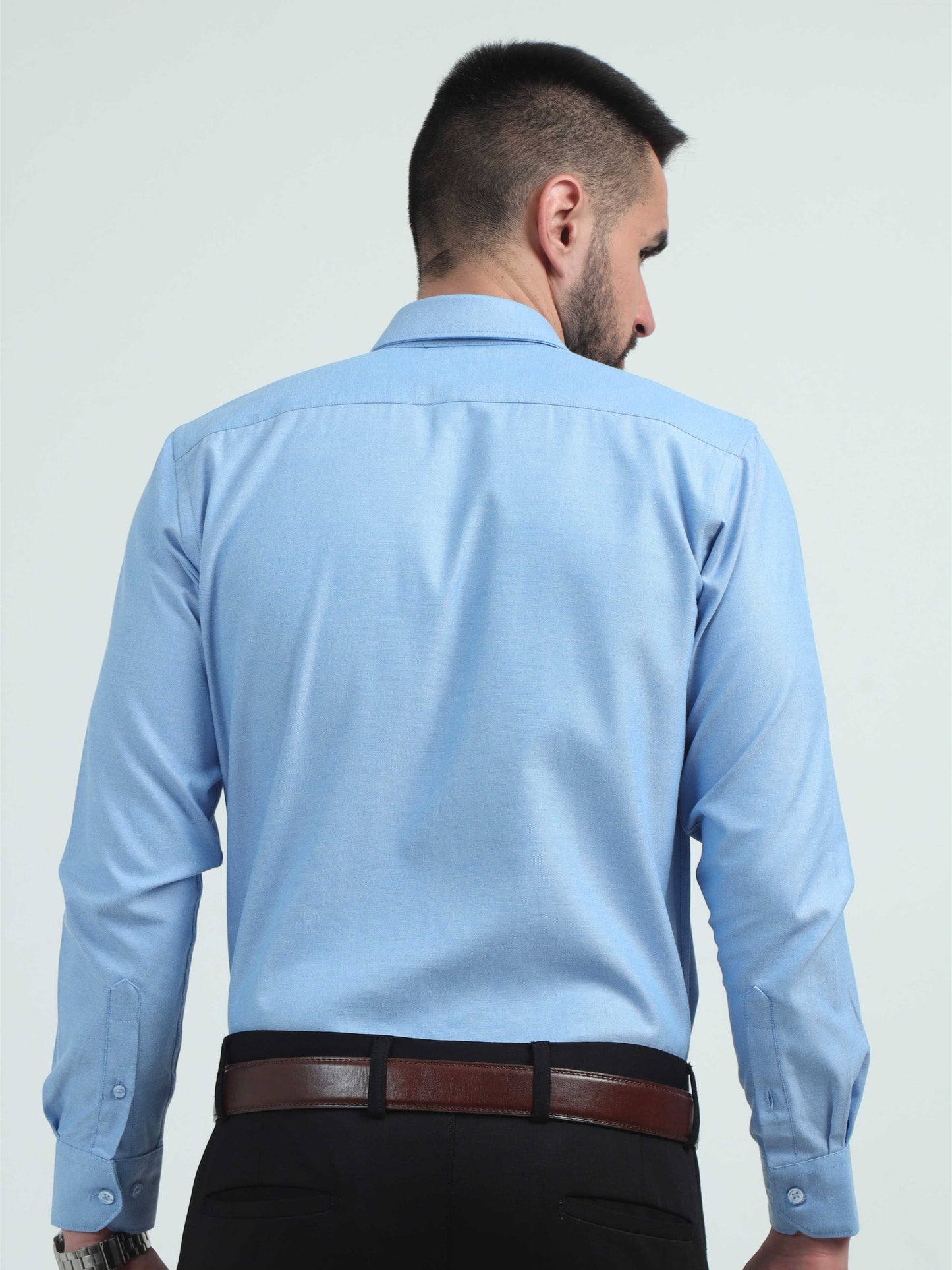 Bright Blue Men's Premium Oxford Office Formals-Plus Size