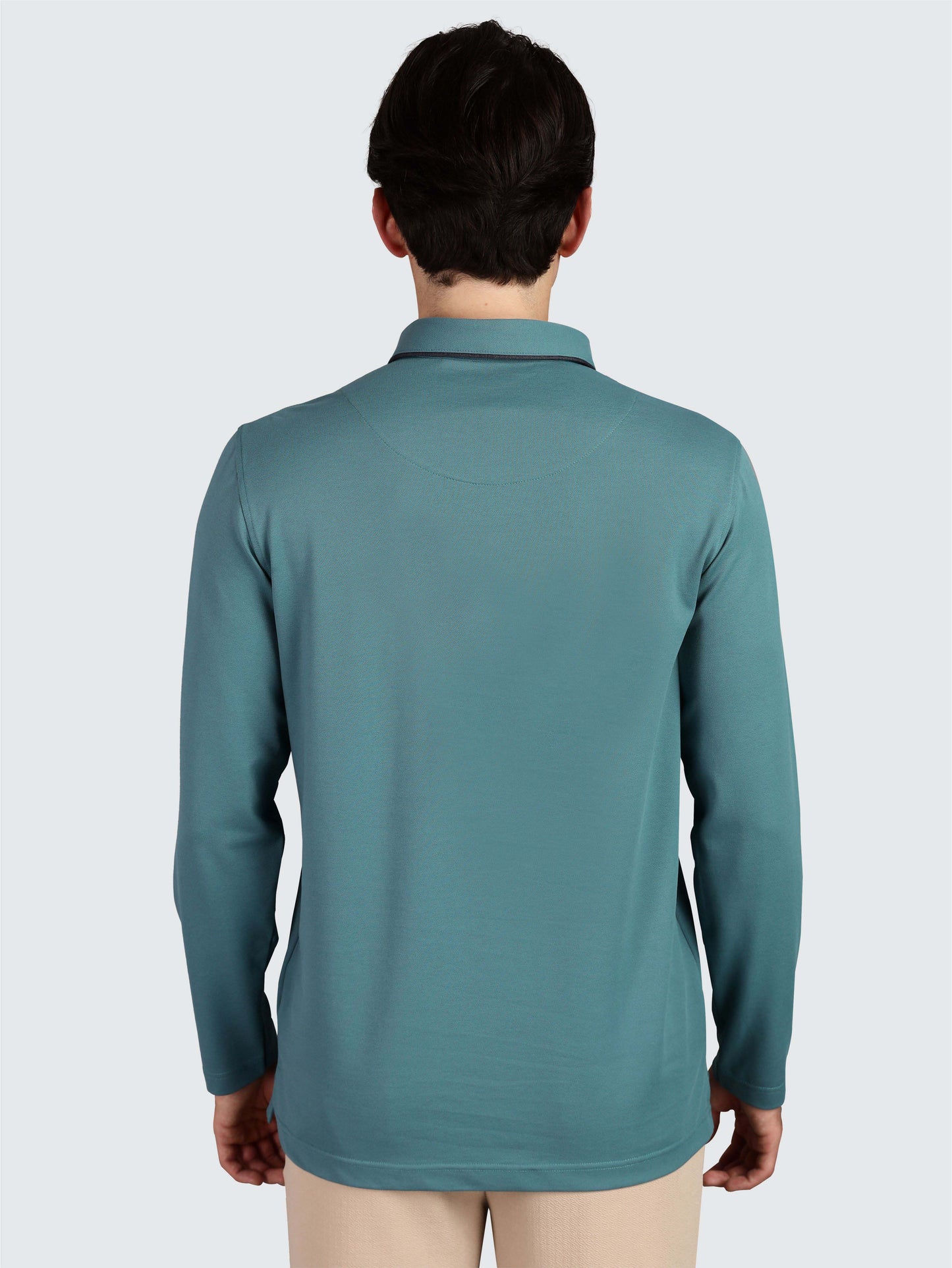 Men's Full Sleeve Soft Berry PQ Polo T-Shirt-Nile Blue