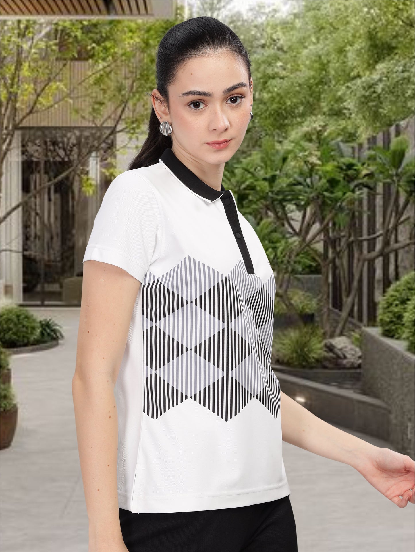 White Women's Active wear T Shirts