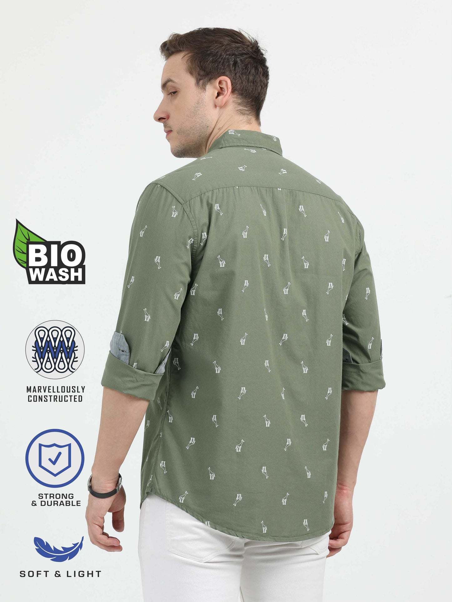 Olive Green Casual Shirt for Men