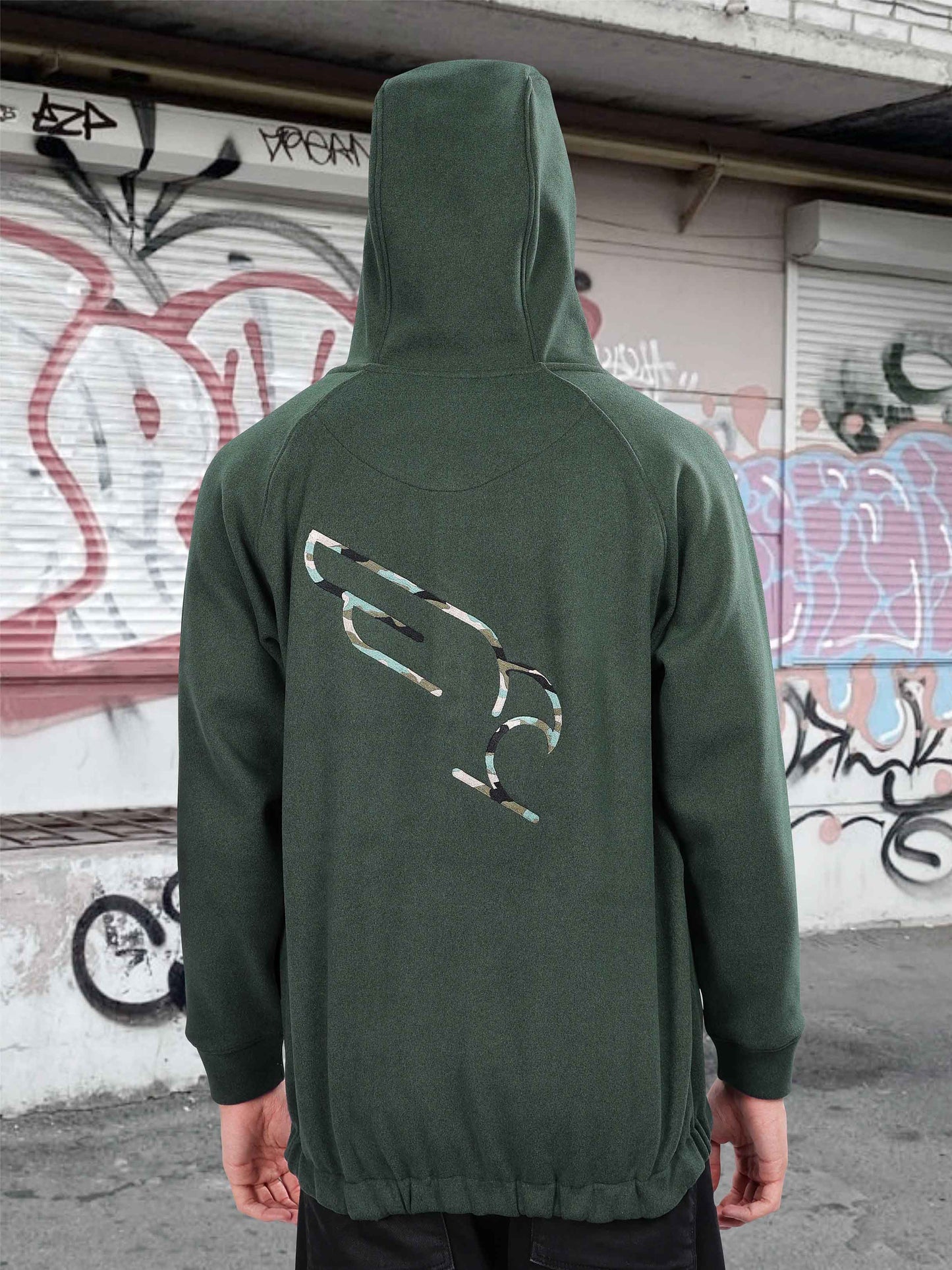 Bottle Green Zipper Hoodie for Men