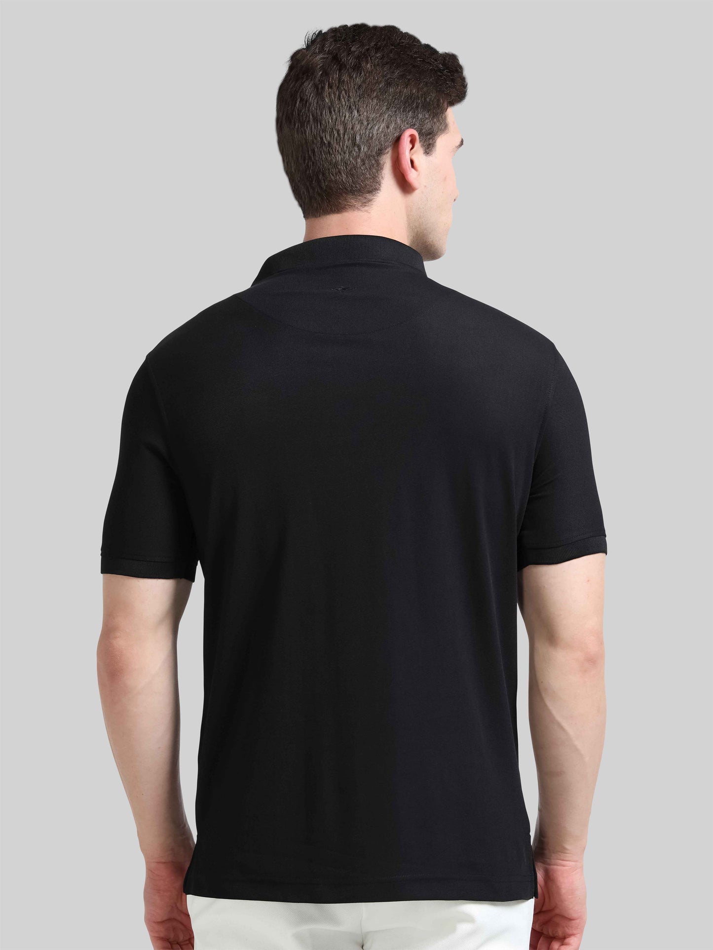 Men Black Premium Polo T-Shirt | Quick Dry | Stretchable | UV Protected | Wrinkle & Odour-Free