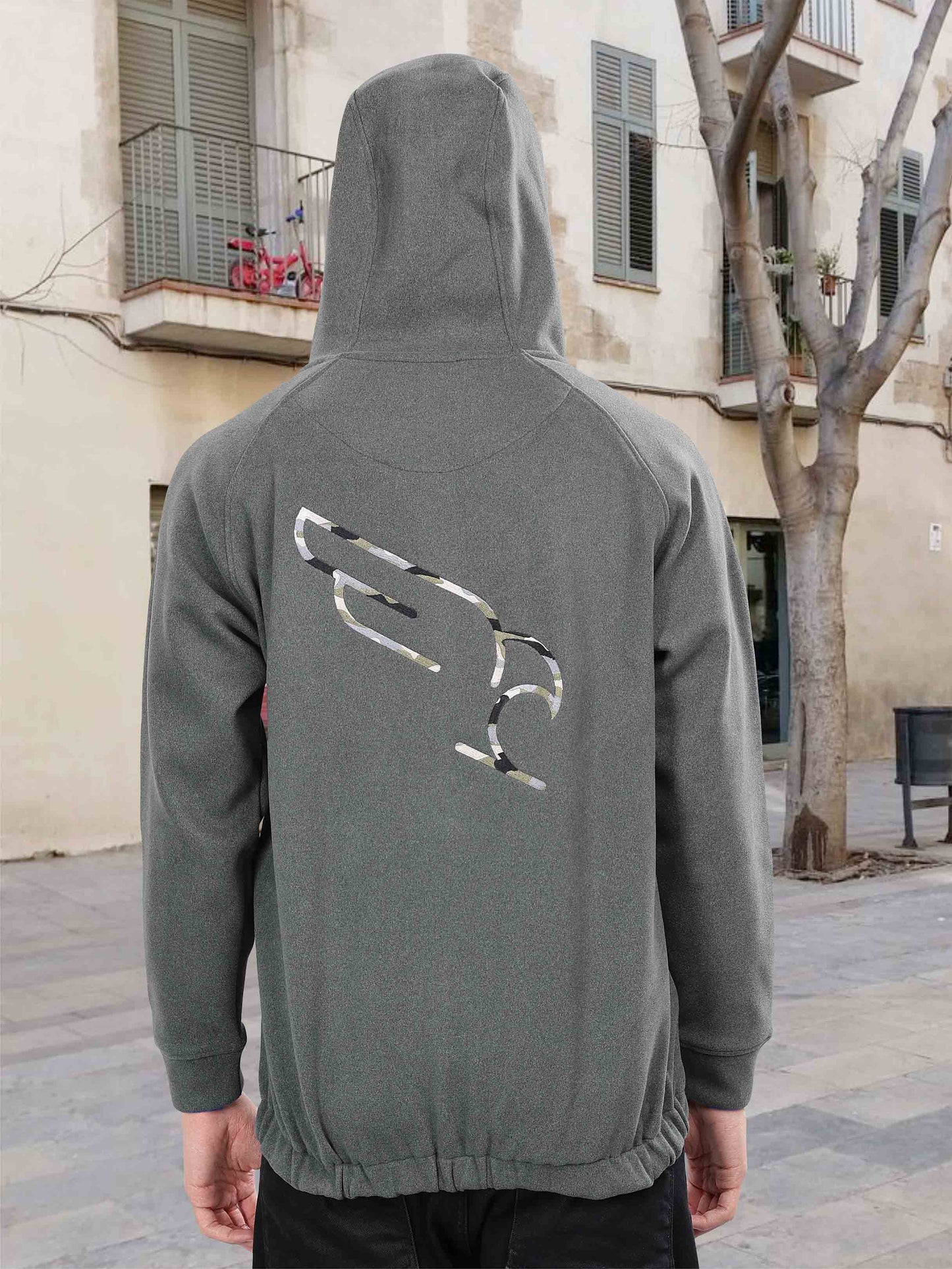 Ash Grey Men's Zipper Hoodie