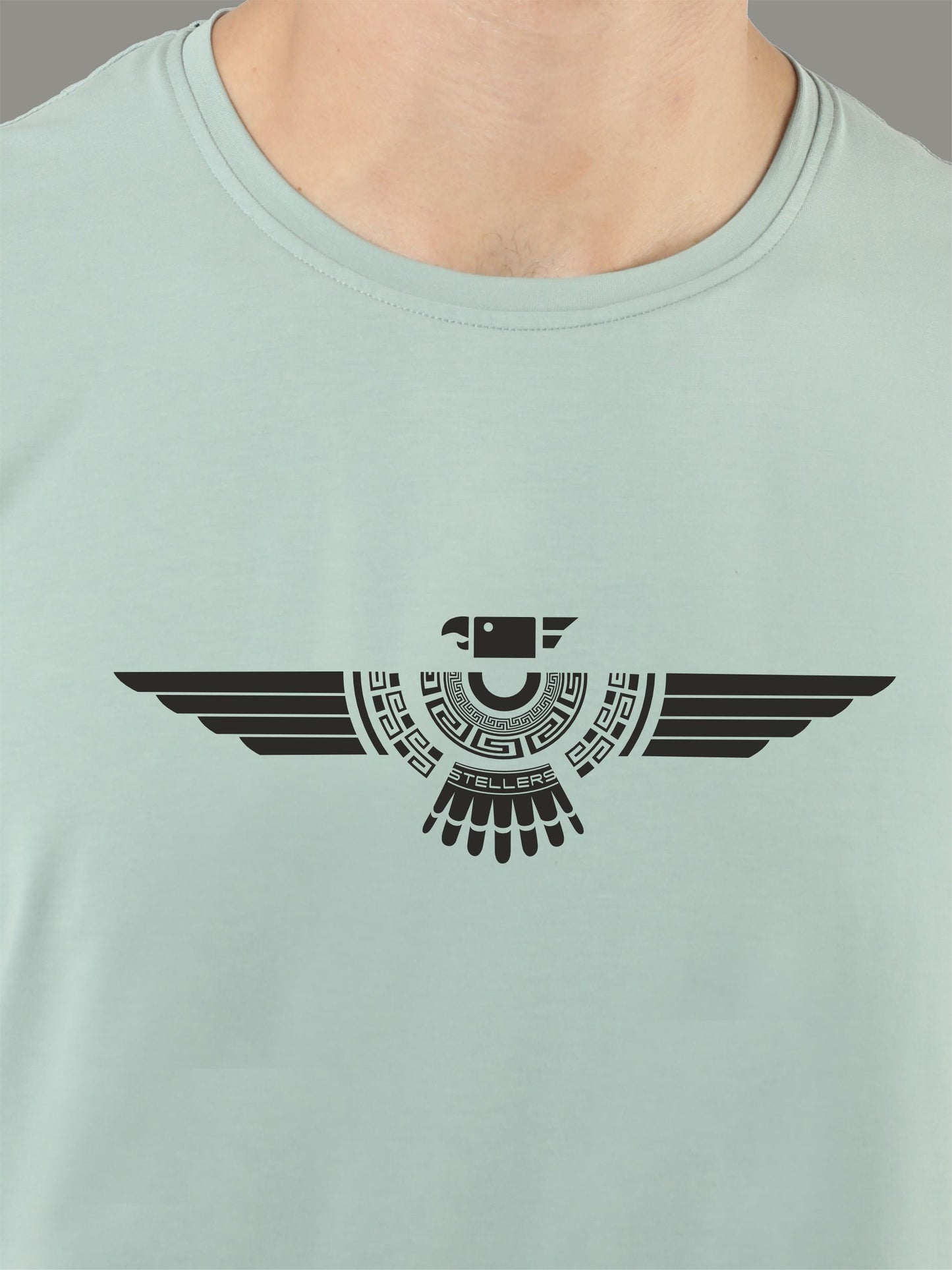 Ocean Green Tribal Men’s Round Neck T Shirts