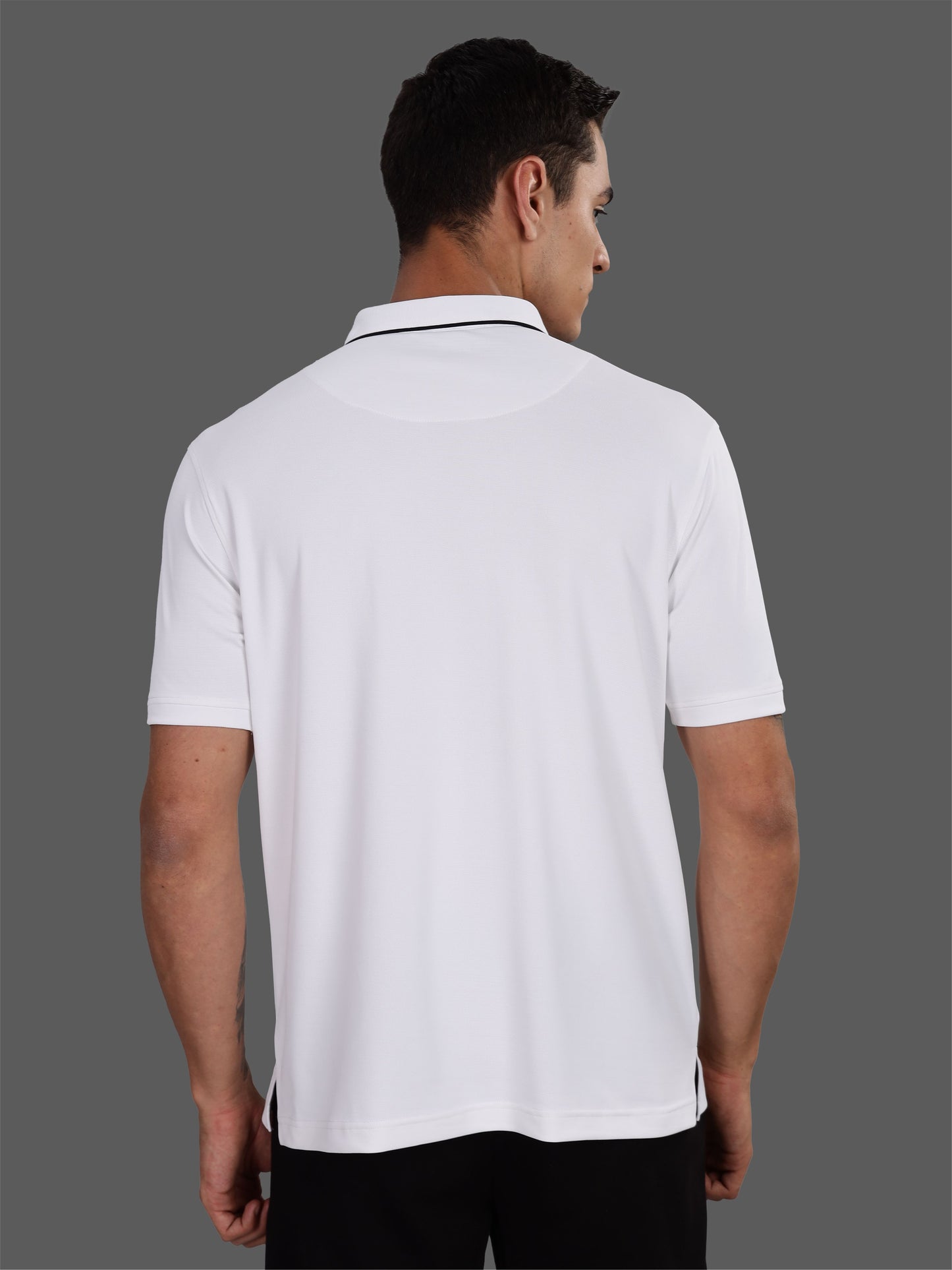 White Premium Pique Crush Polo T-Shirt