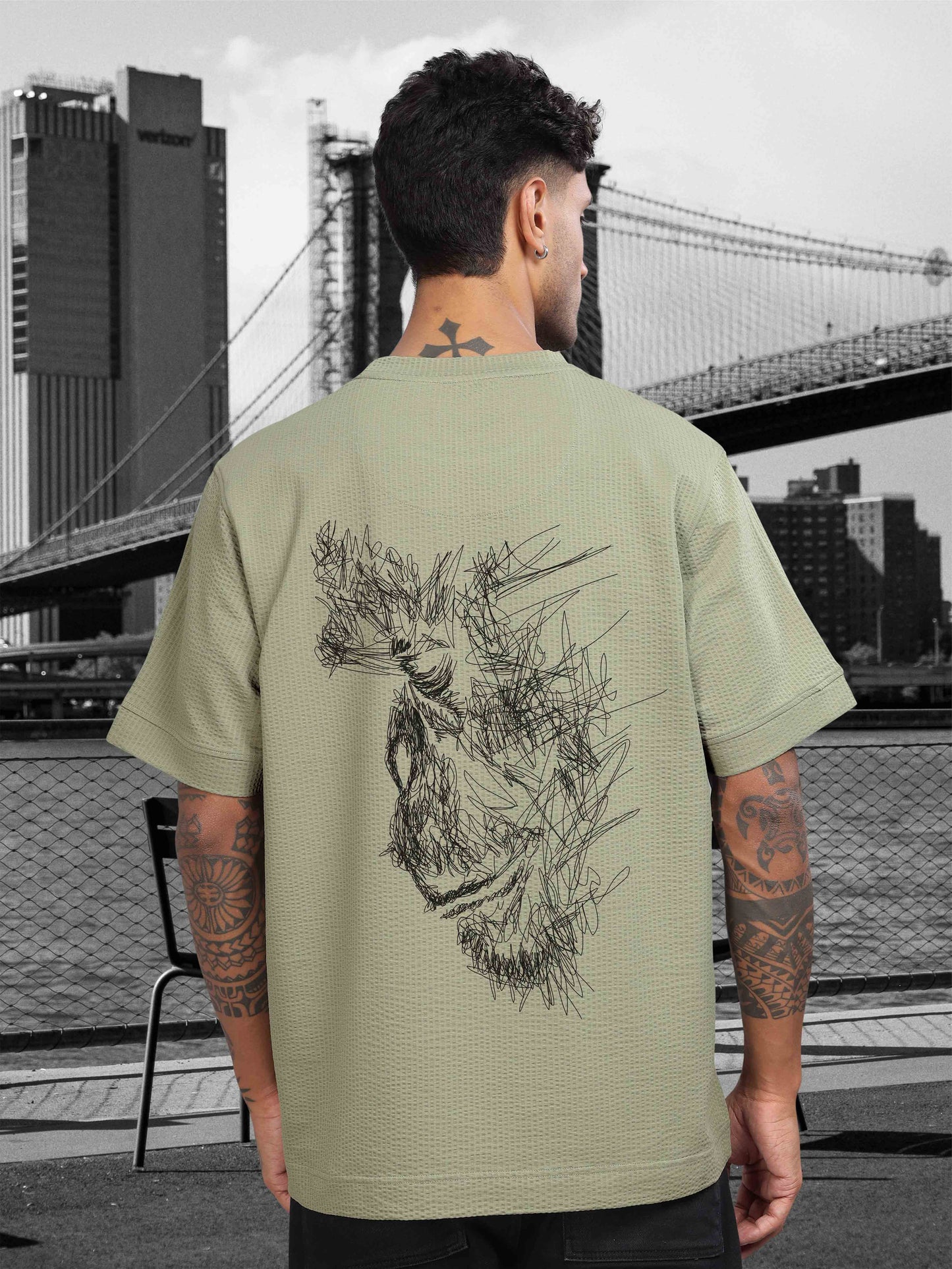 Moose Grey Men's Oversize T Shirt for Men