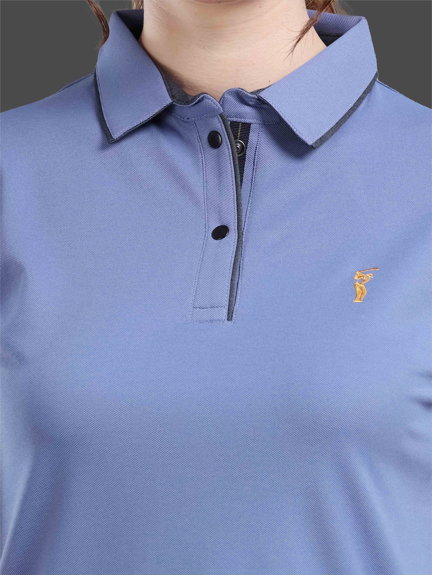Denim Blue Women Premium SoftBerry PQ Polo T-Shirt