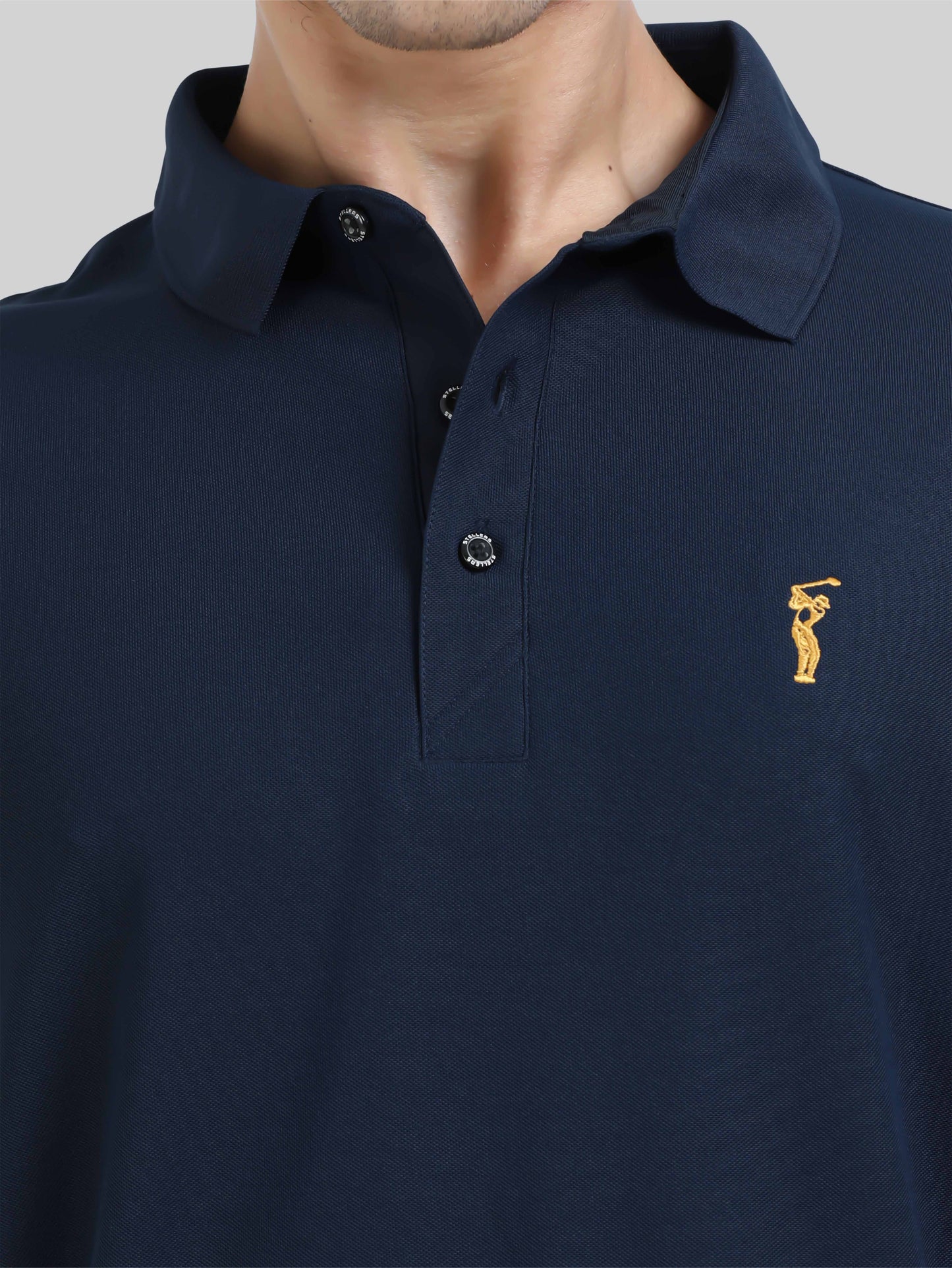 Men Navy Blue Premium Golf Polo T-Shirt | Quick Dry | Stretchable | UV Protected | Wrinkle & Odour-Free