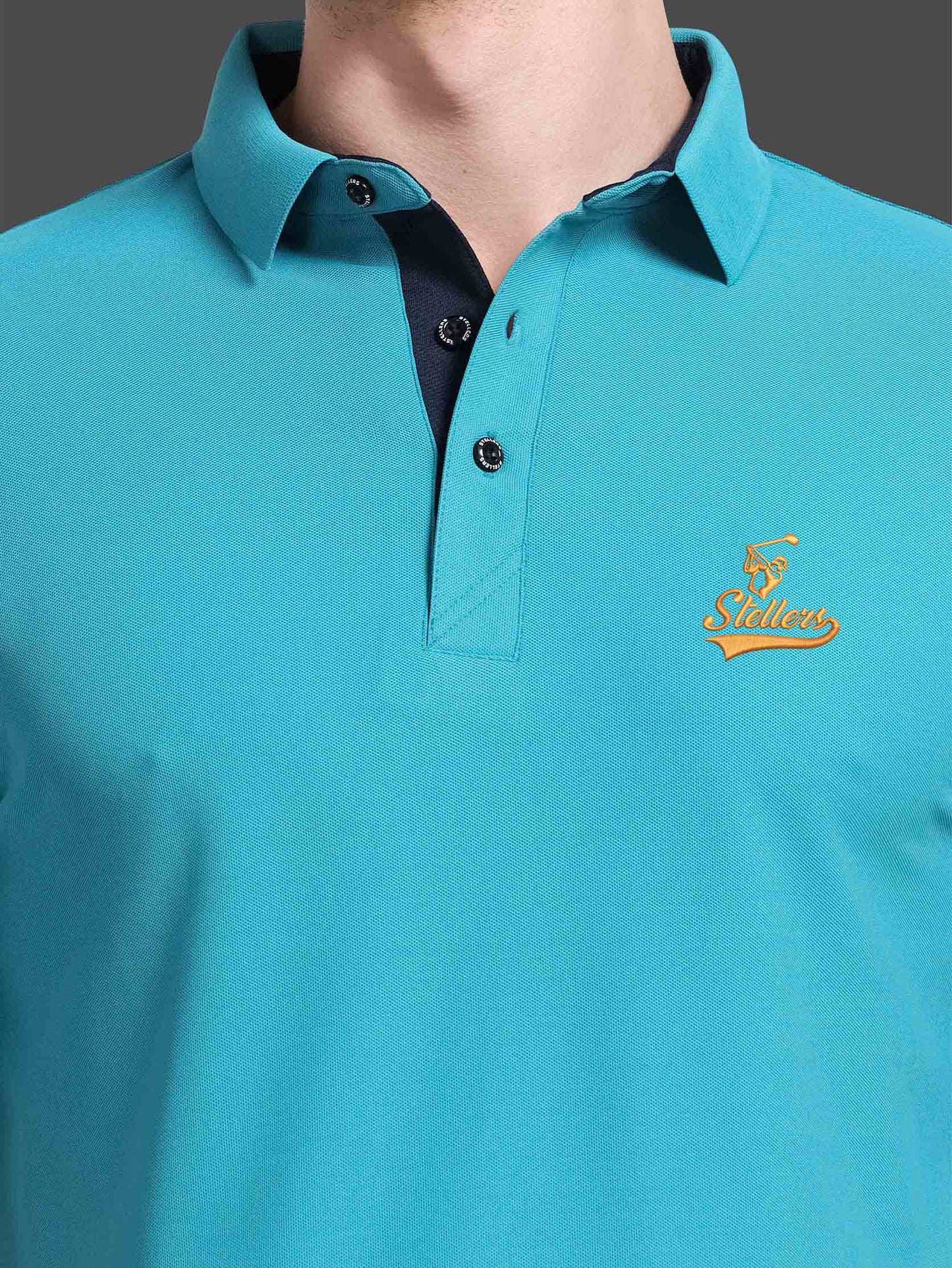 Men Jade Green Signature Golf Polo T-Shirt | Quick Dry | Stretchable | UV Protected | Wrinkle & Odour-Free