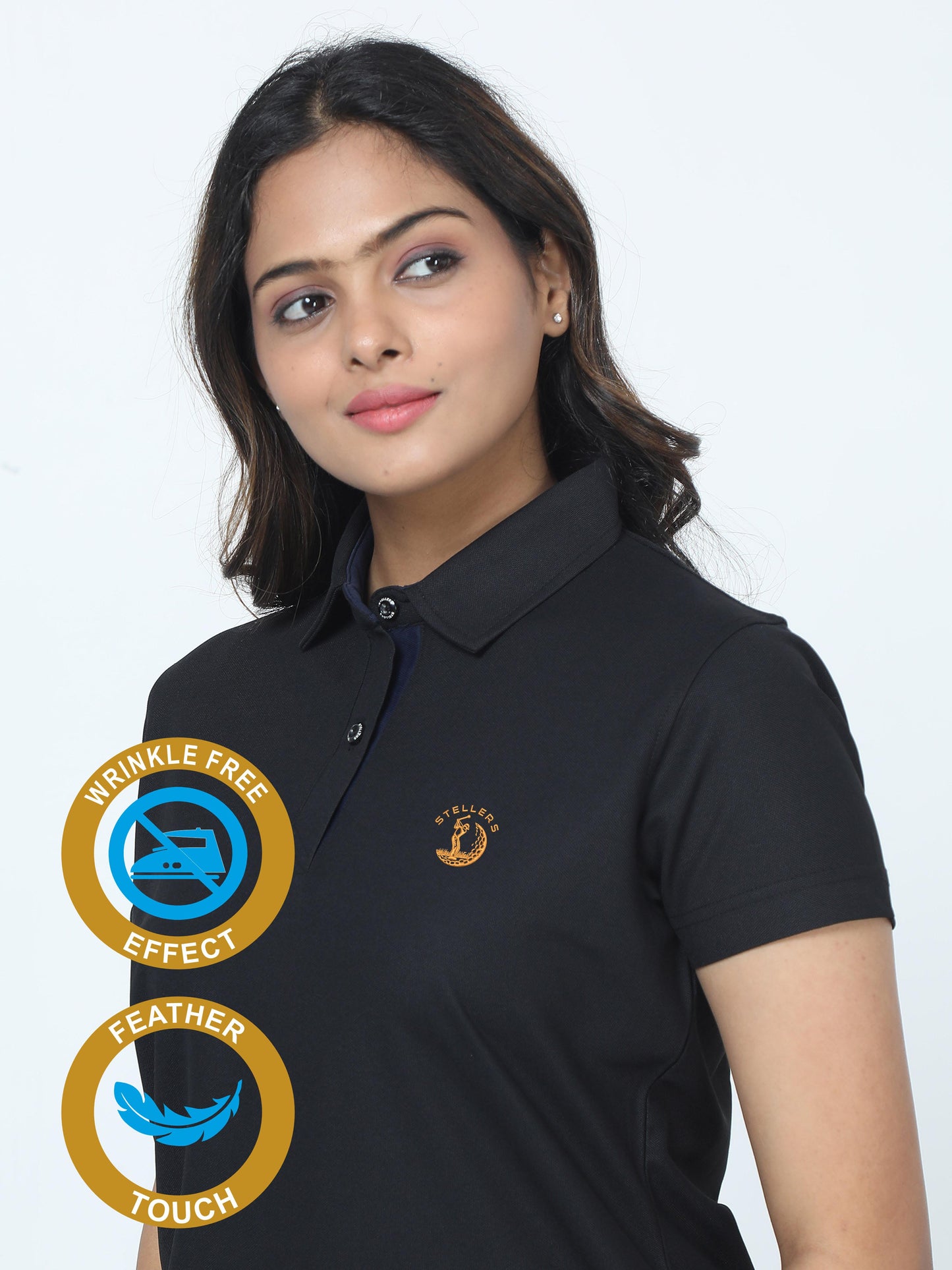Black Women's Signature Golf Polo T-Shirts