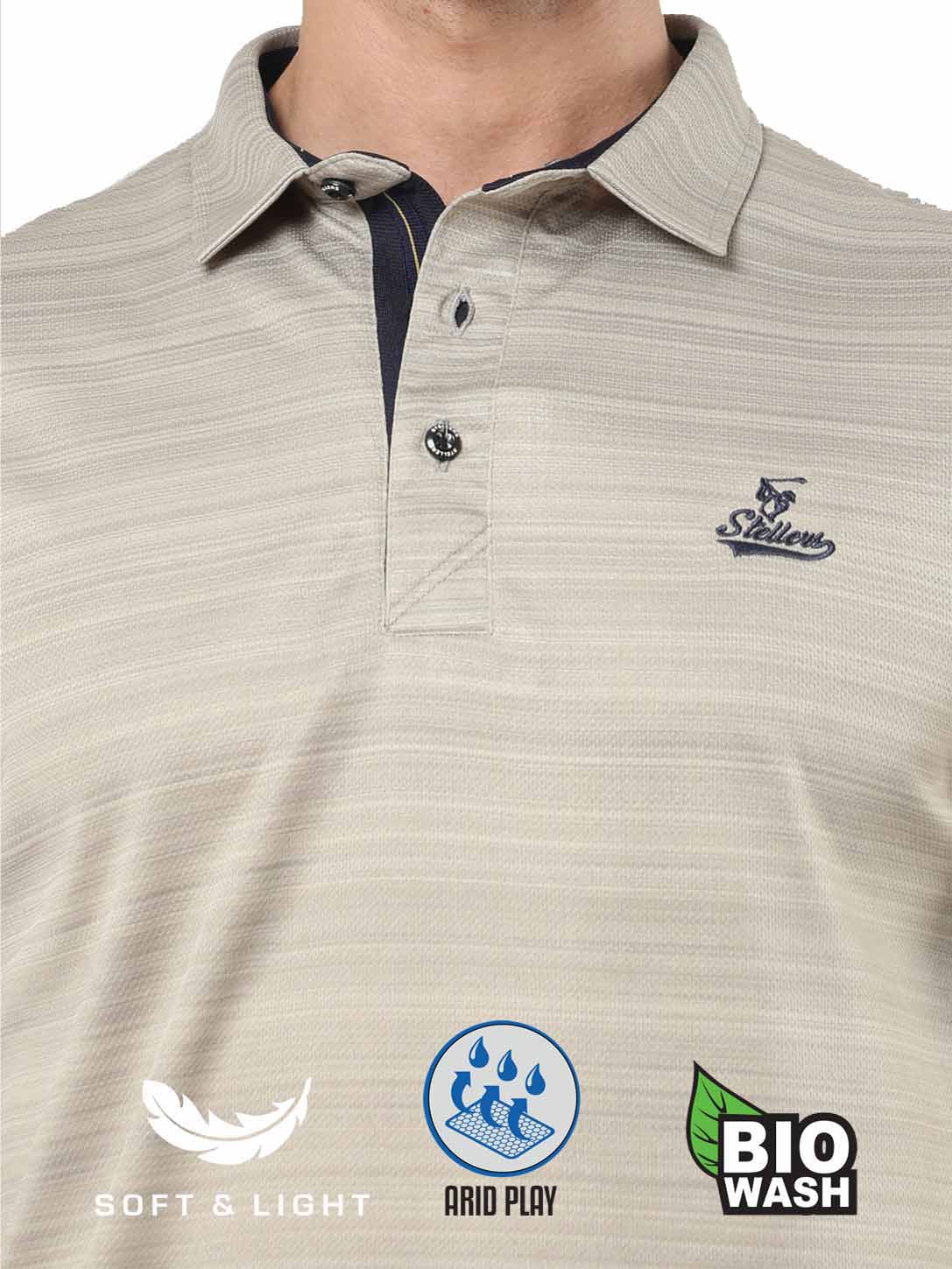 Moose Grey Men's Barcode Golf Polo T Shirt