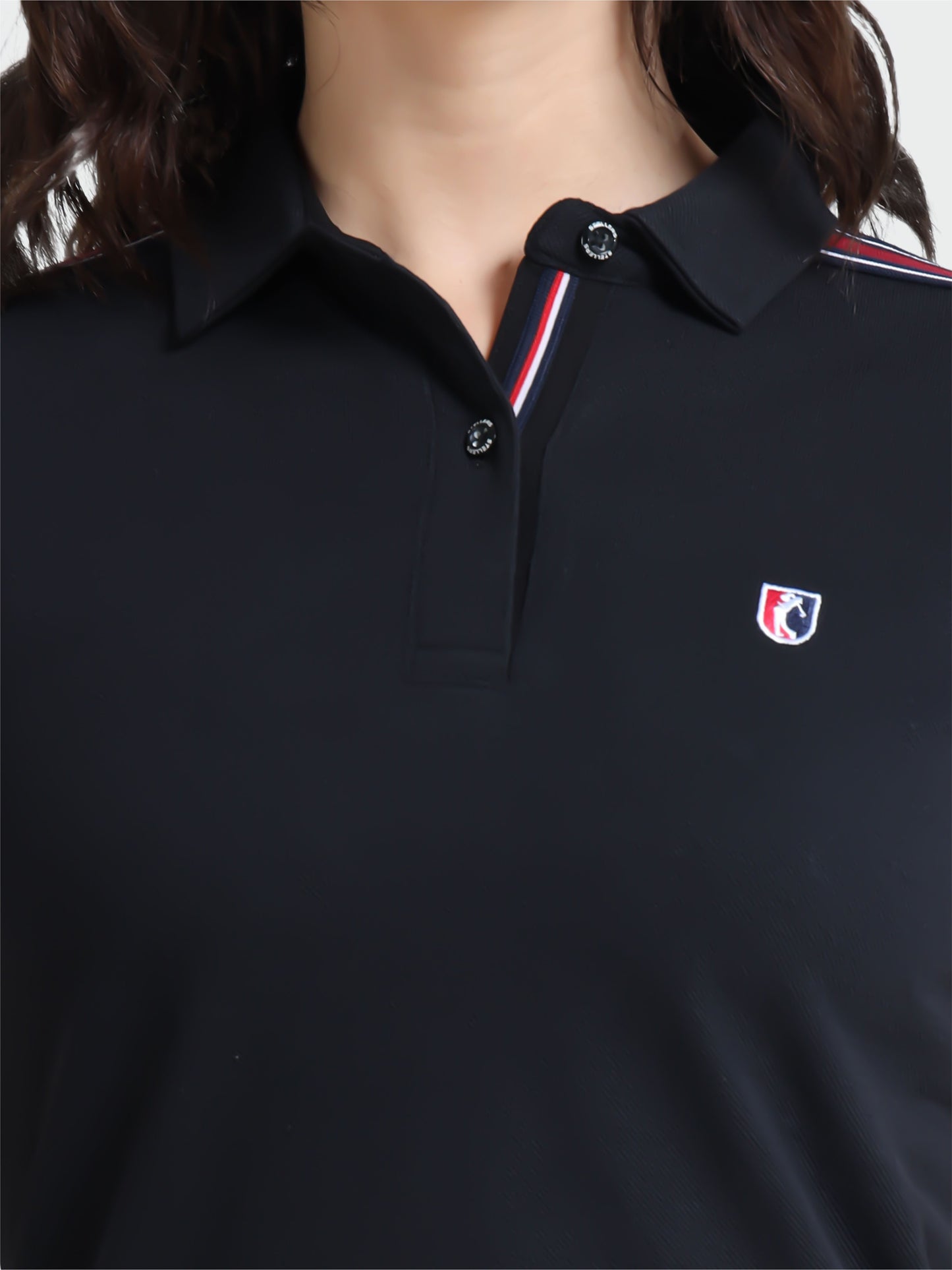 Women Black Regular Fit Polo T-shirt | Premium Cotton | Stretchable | Feather touch feel | Sustainable | Breathable | Light Weight
