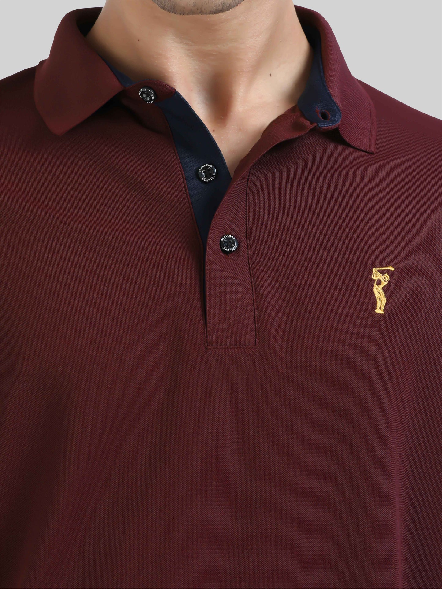 Men Maroon Premium Golf Polo T-Shirt | Quick Dry | Stretchable | UV Protected | Wrinkle & Odour-Free