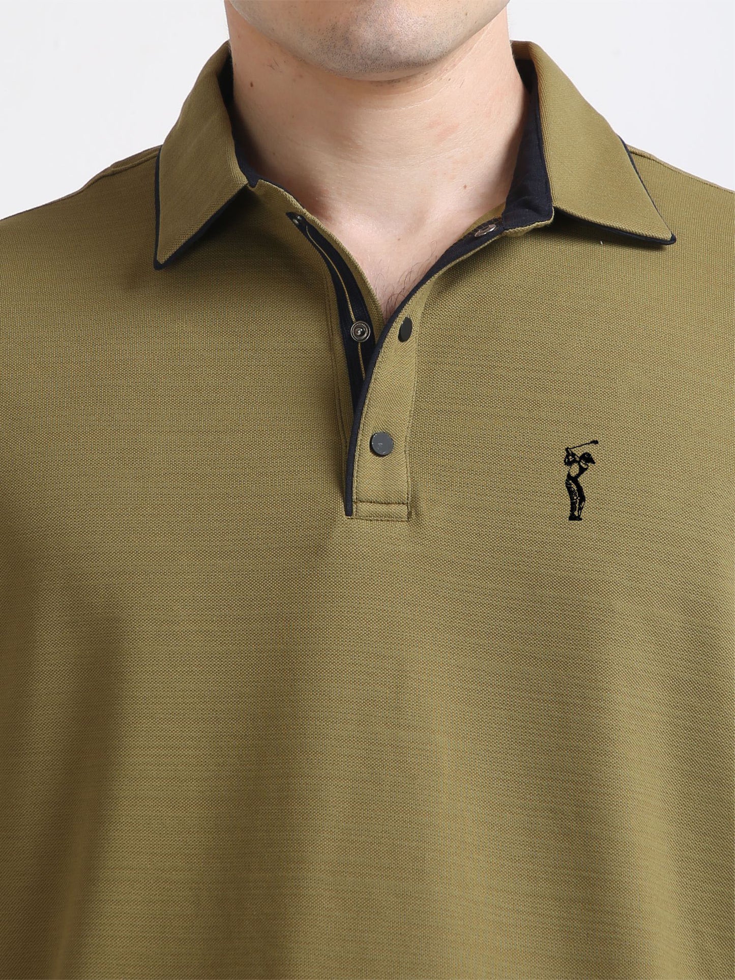 Drab Olive Premium Pique Crush Polo T-Shirt