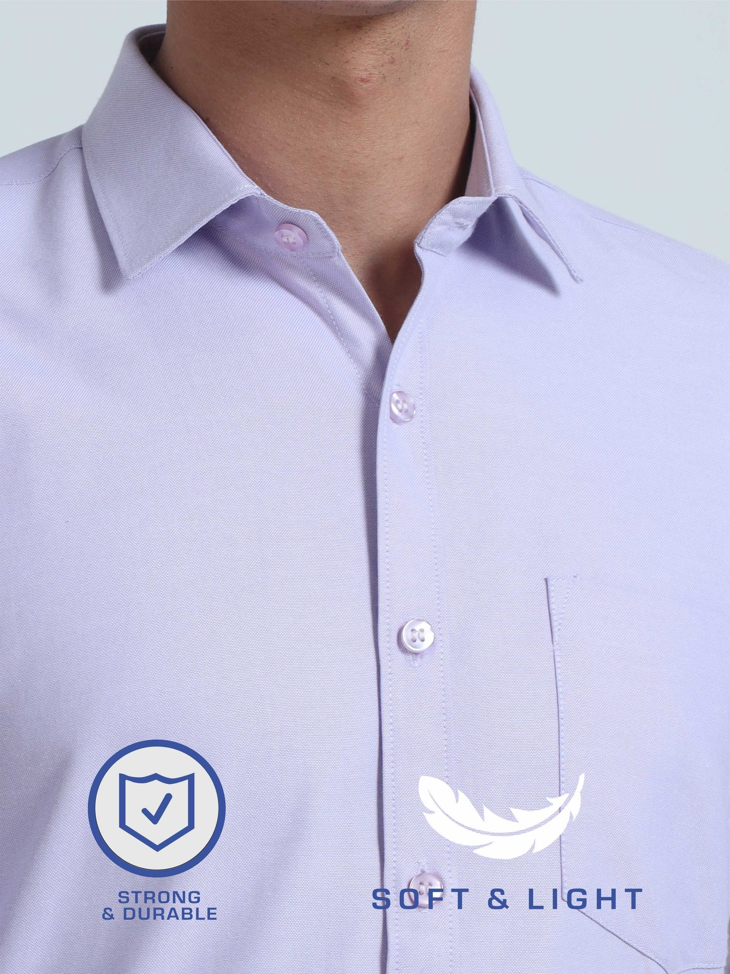 Light Purple Oxford Formal Shirt for Men