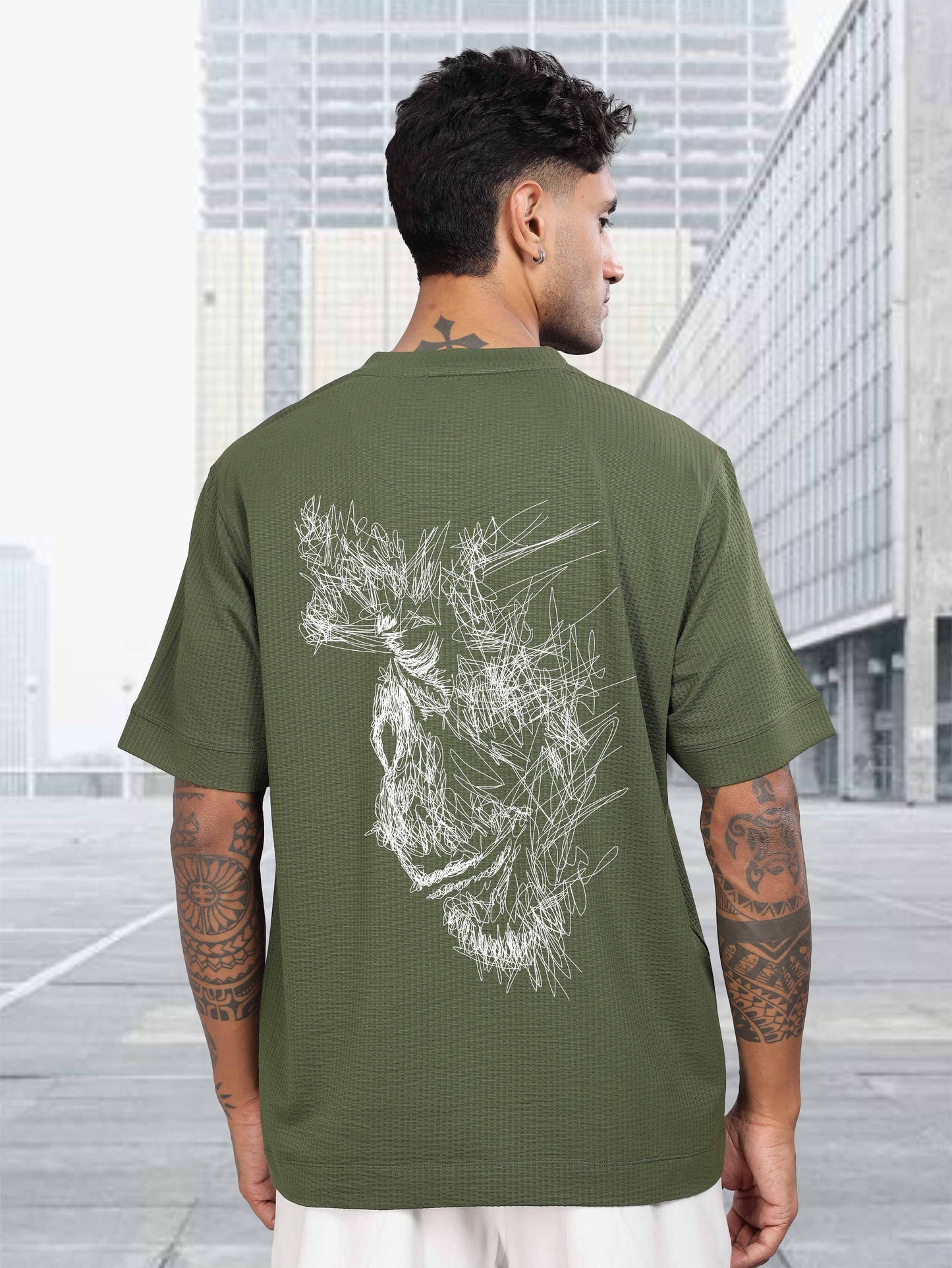 Olive Green Oversize T Shirt for Men