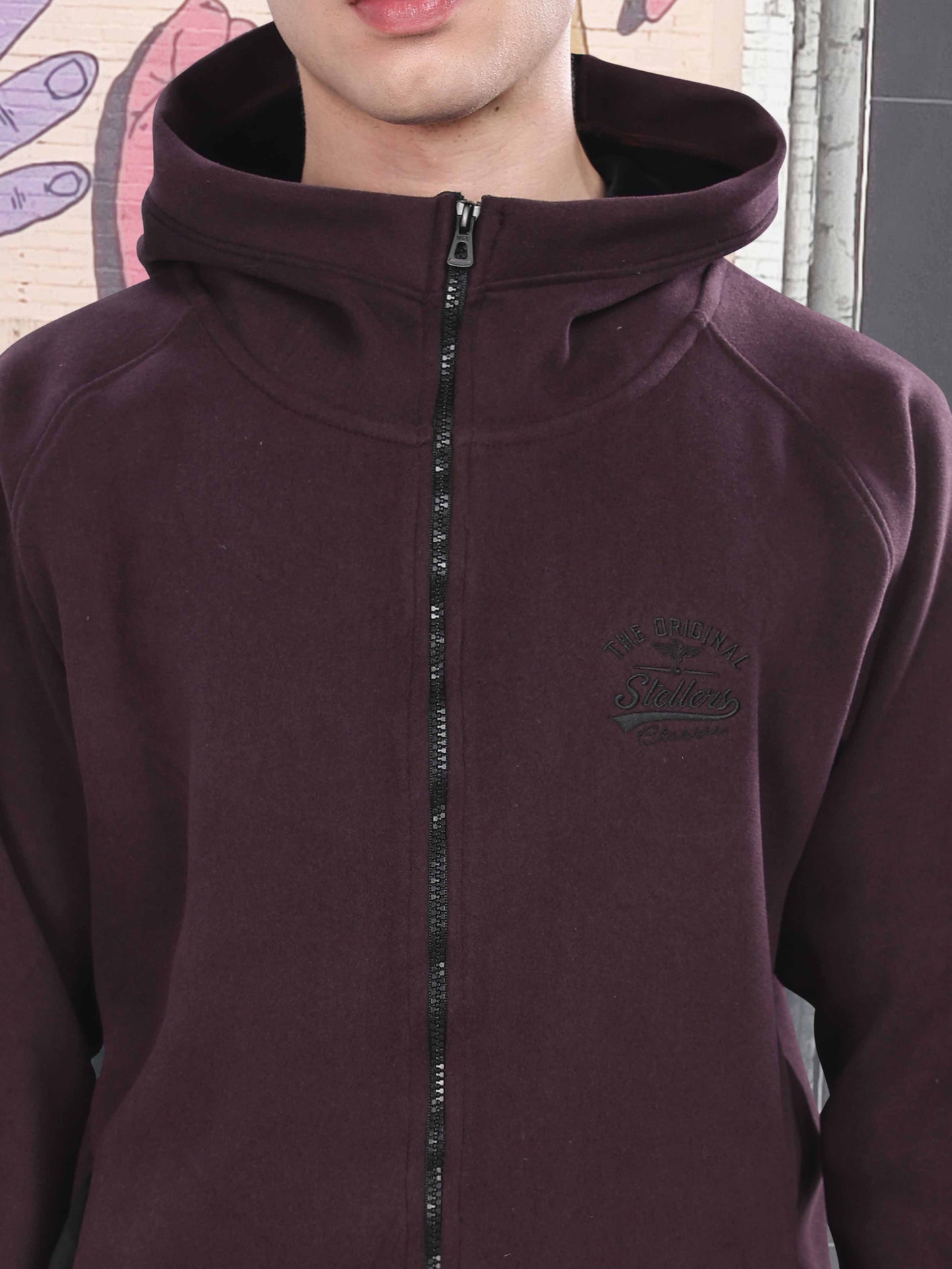 Wine Zipper Hoodies for Men