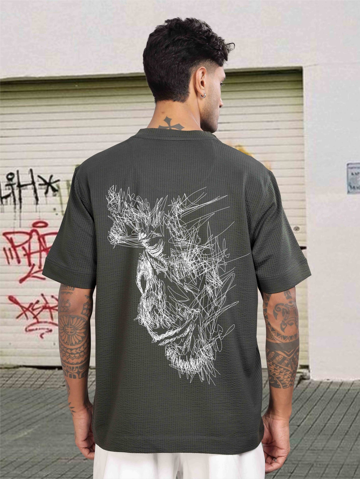 Dark Grey Men's Oversize T Shirt for Men