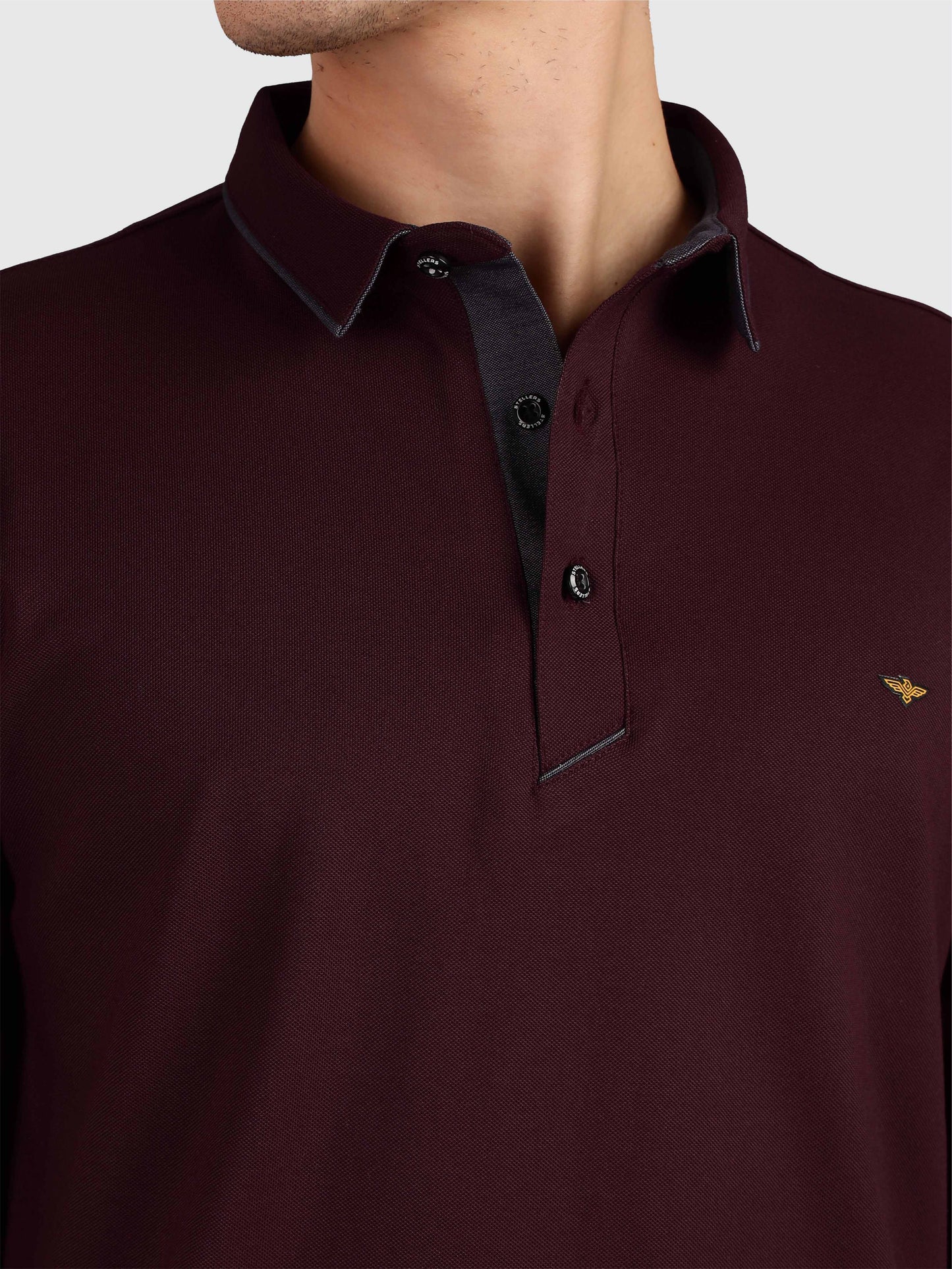 Men's Full Sleeve Soft Berry PQ Polo T-Shirt-Wine