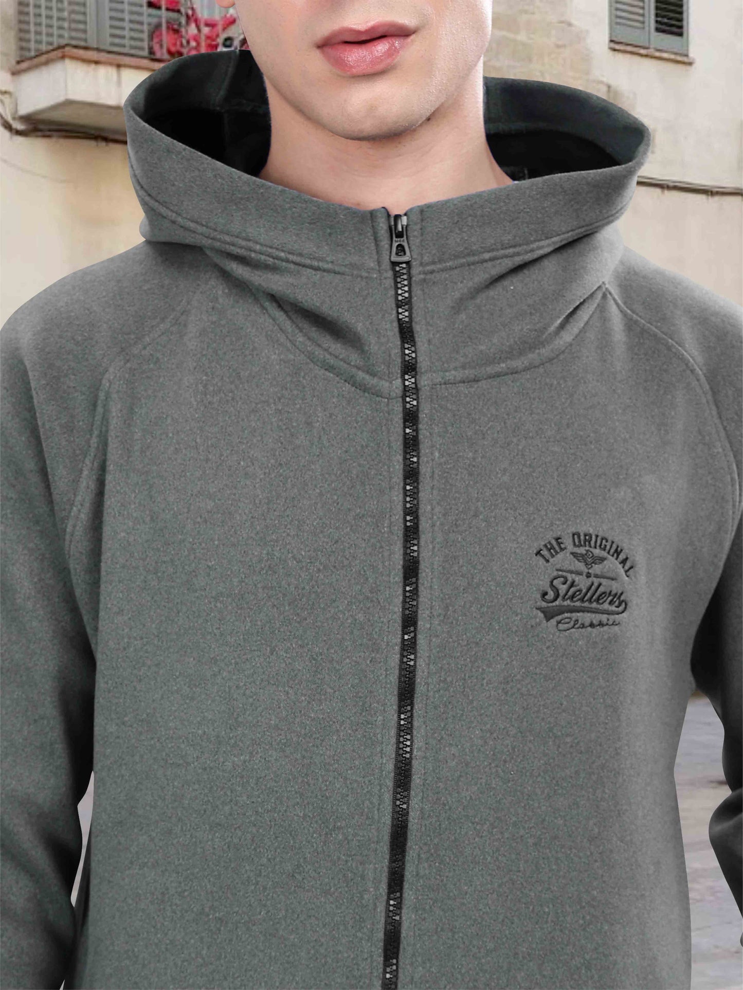 Ash Grey Men's Zipper Hoodie
