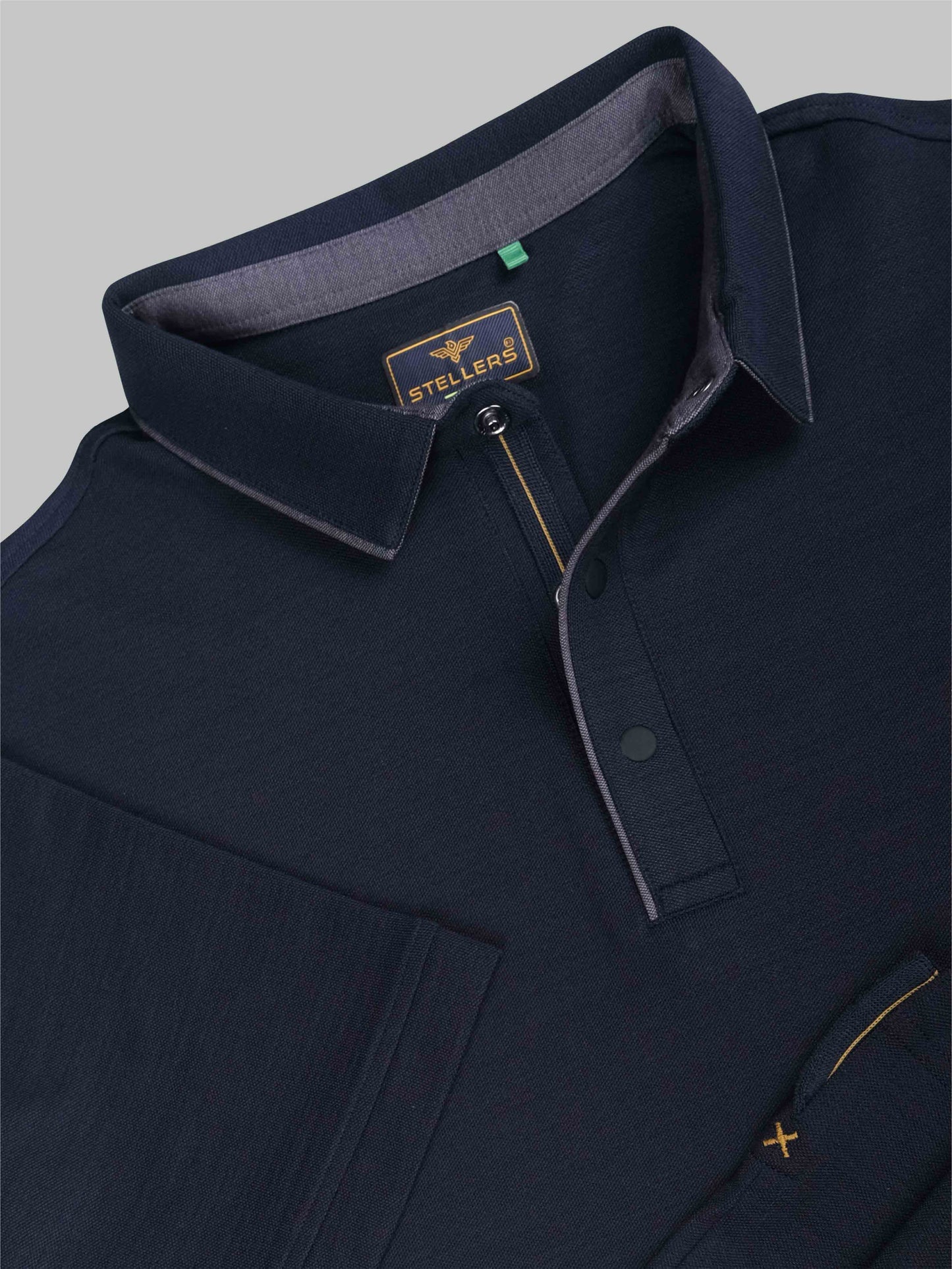 Navy Blue Premium Pique Crush Polo T-Shirt