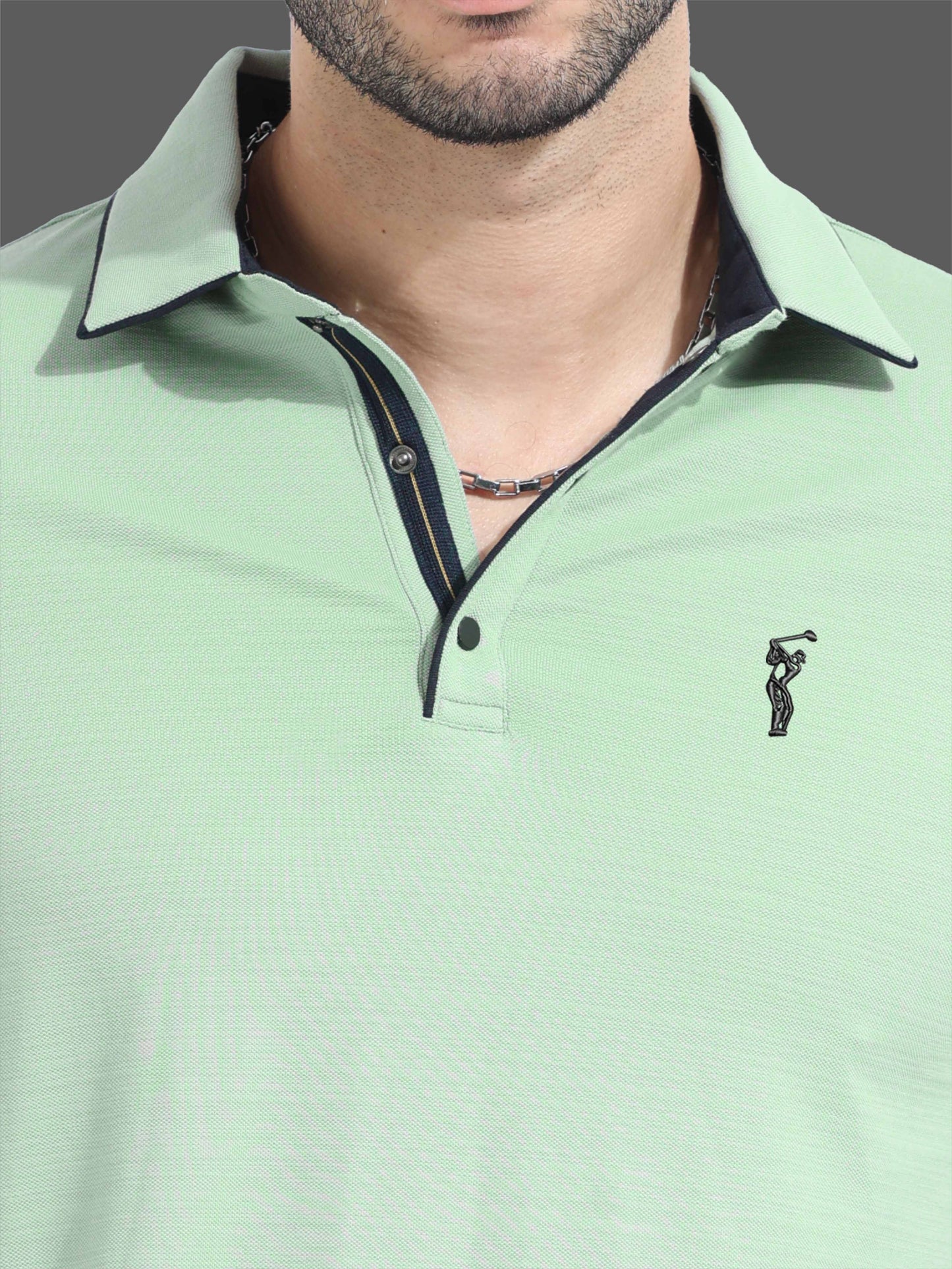 Sea Green Premium Pique Crush Polo T-Shirt