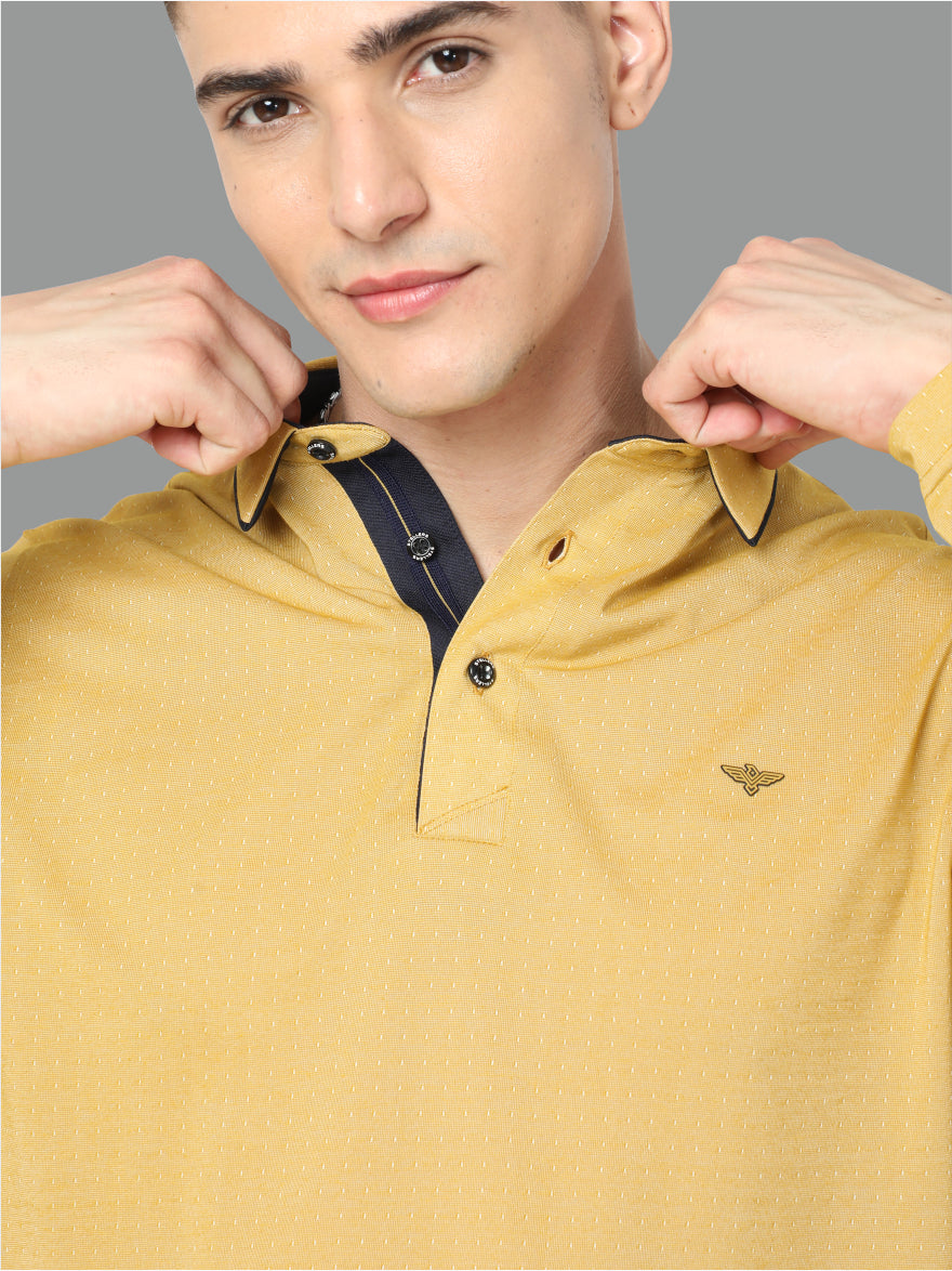 Mustard Dropman Men's Classic Polo T-Shirt Full Sleeve