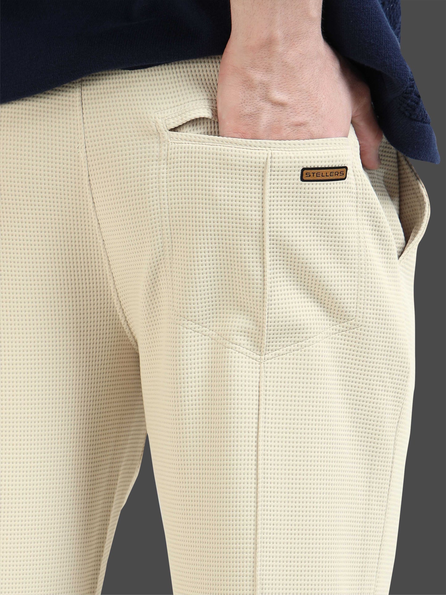 Men's Premium Stretchable Track Pants - Beige | Feather Touch Feel | Regular Fit | Wrinkle Free | Quick Dry