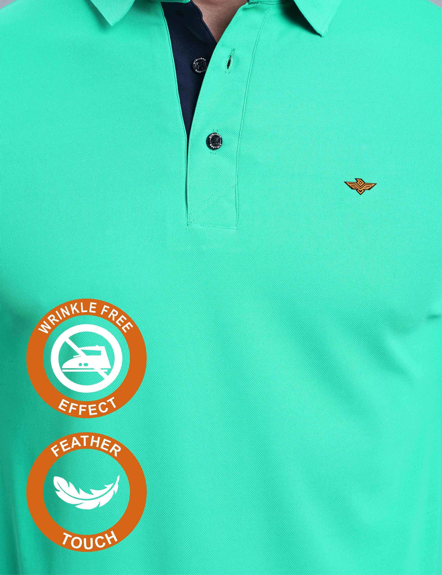 Men Siemens Green Premium Polo T-Shirt | Quick Dry | Stretchable | UV Protected | Wrinkle & Odour-Free