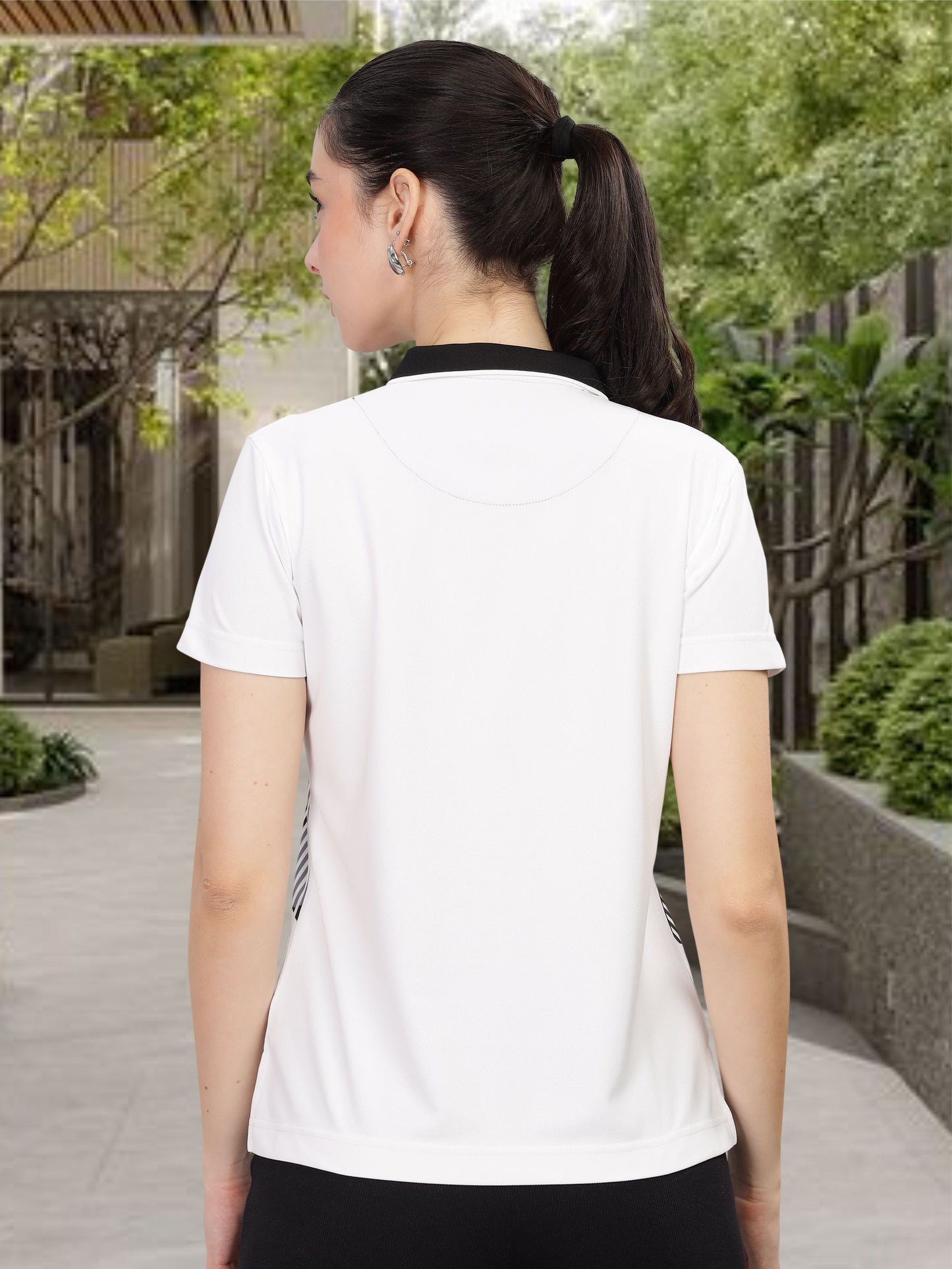 White Women's Active wear T Shirts
