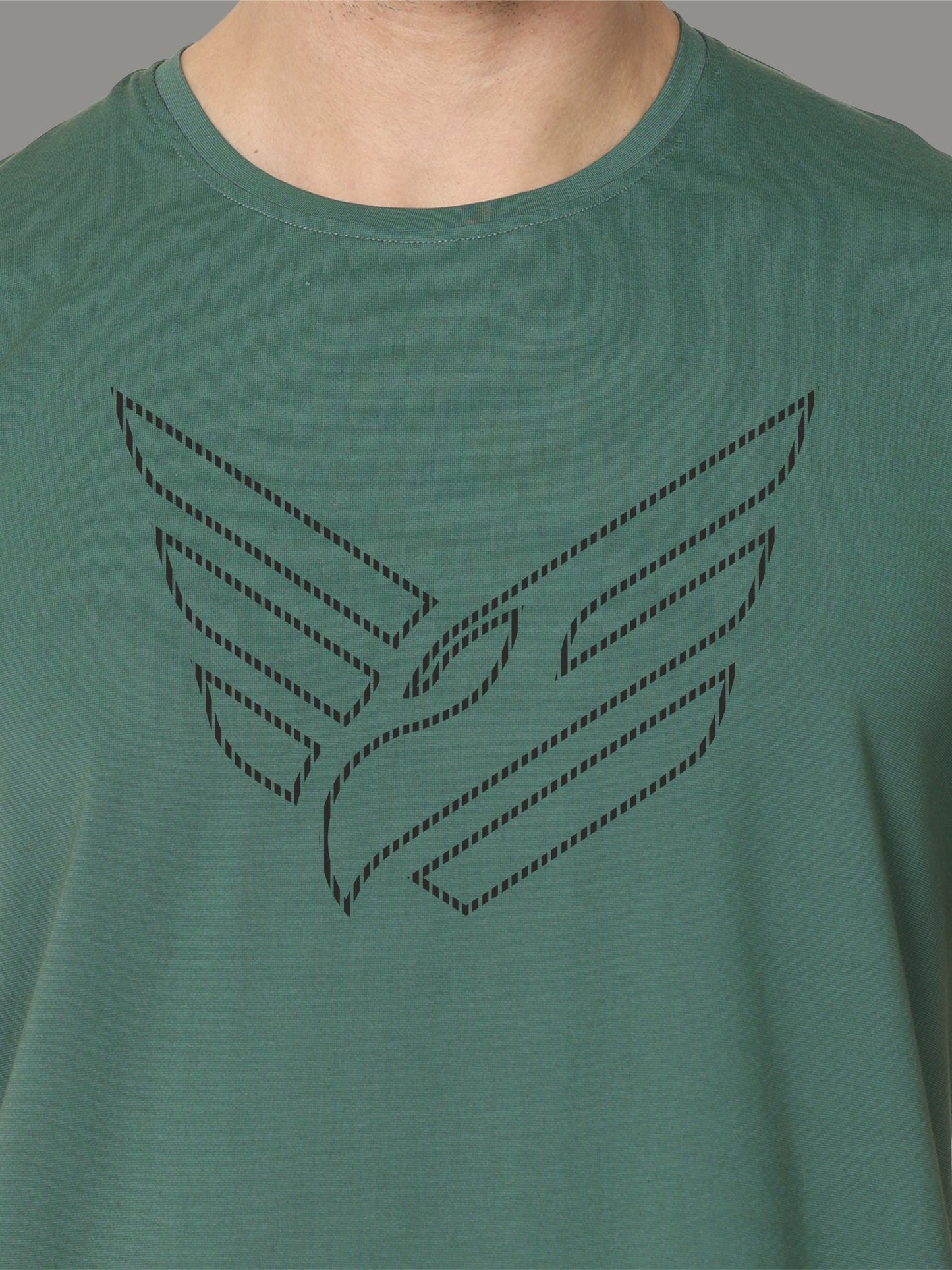 Aqua Green Men's Dot Eagle Crew Neck T Shirt