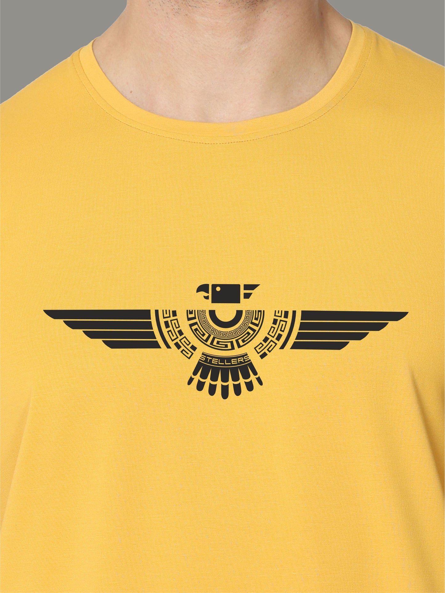 Mustard Men's Crew Neck T-Shirts Tribal