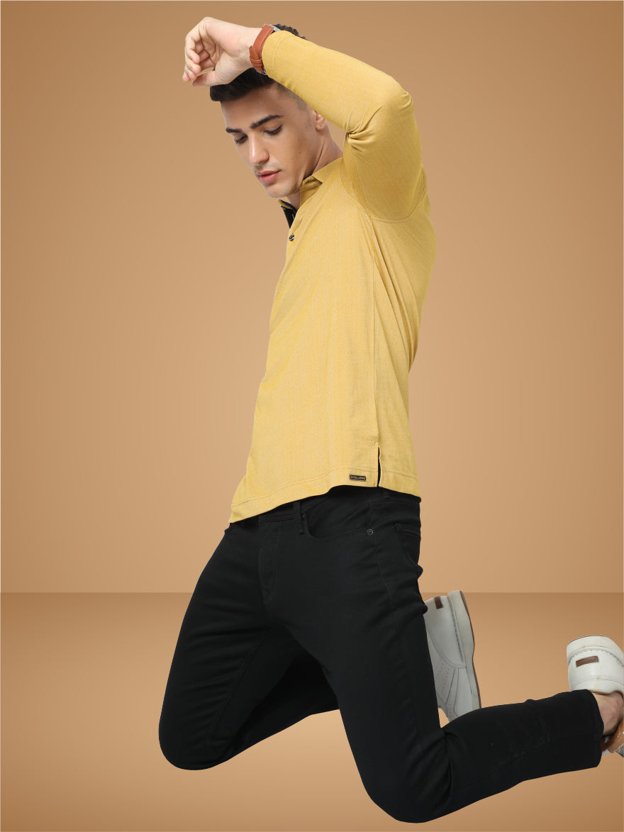 Mustard Dropman Men's Classic Polo T-Shirt Full Sleeve