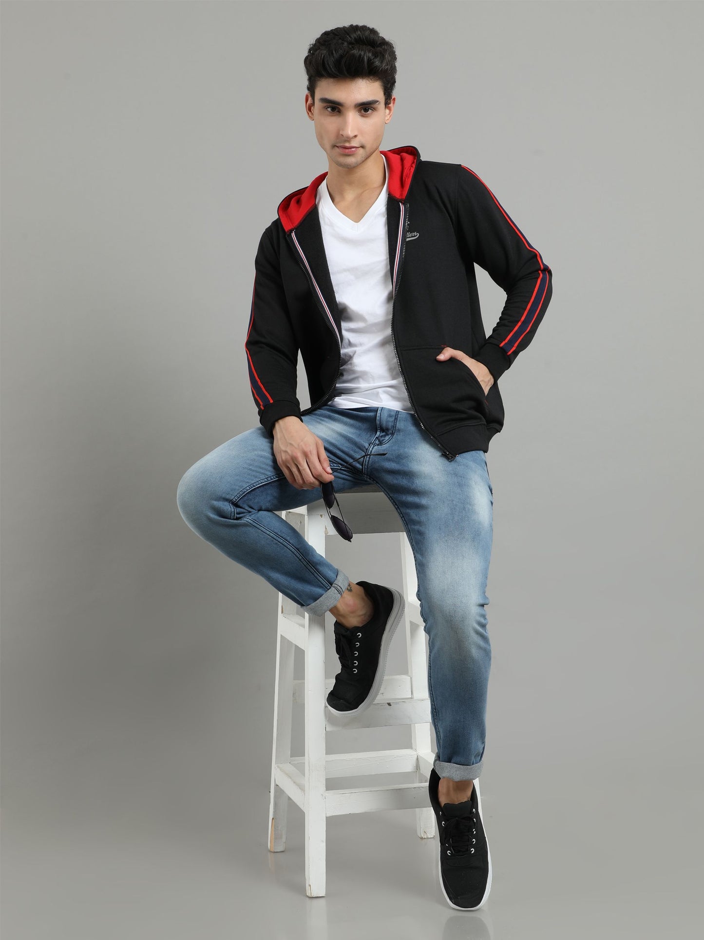 Men's Black Zipper Hoodies