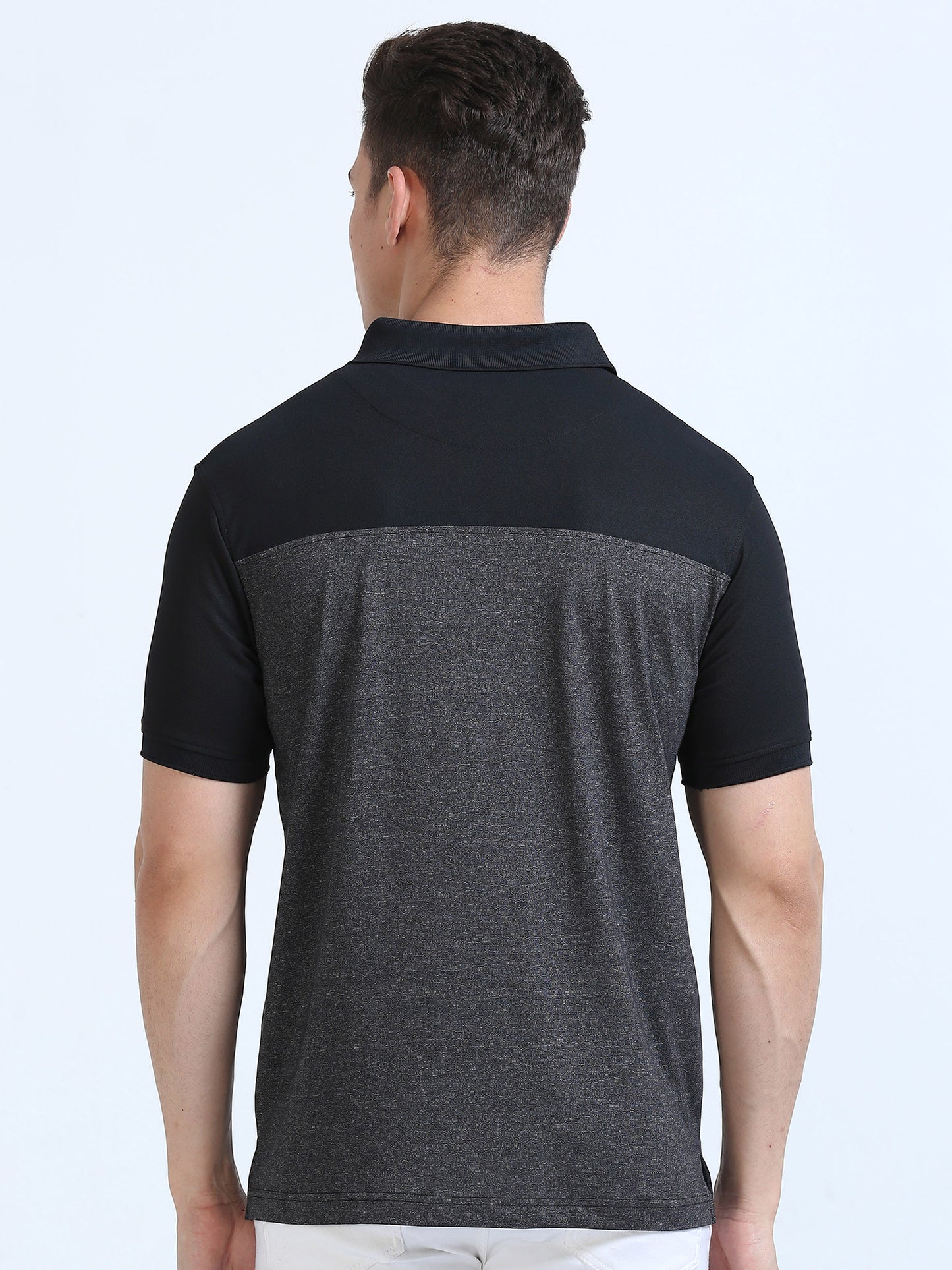 Black Men's T-Cross Polo T-Shirt | Quick Dry | Stretchable | UV Protected | Wrinkle & Odour-Free