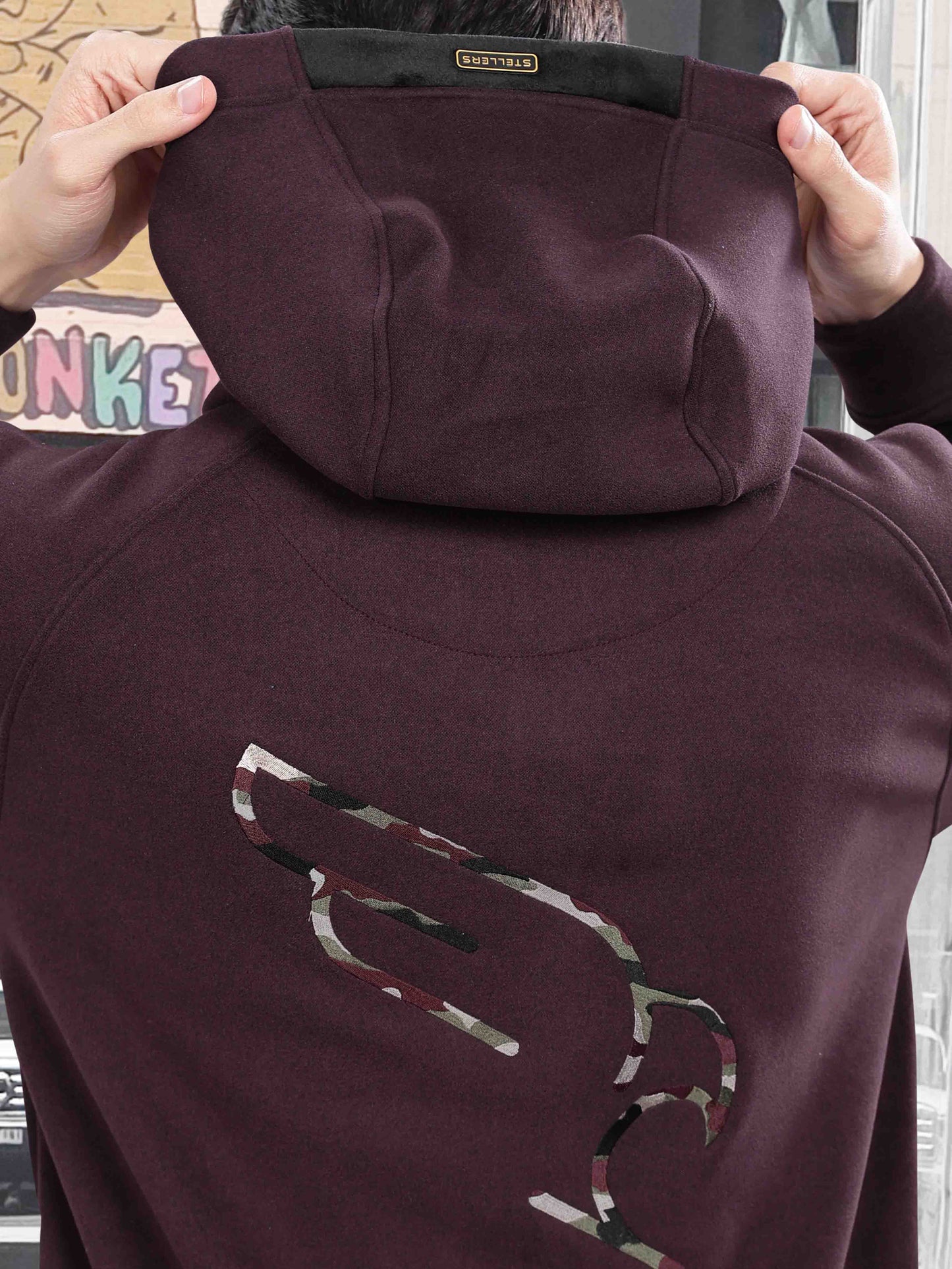 Wine Zipper Hoodies for Men