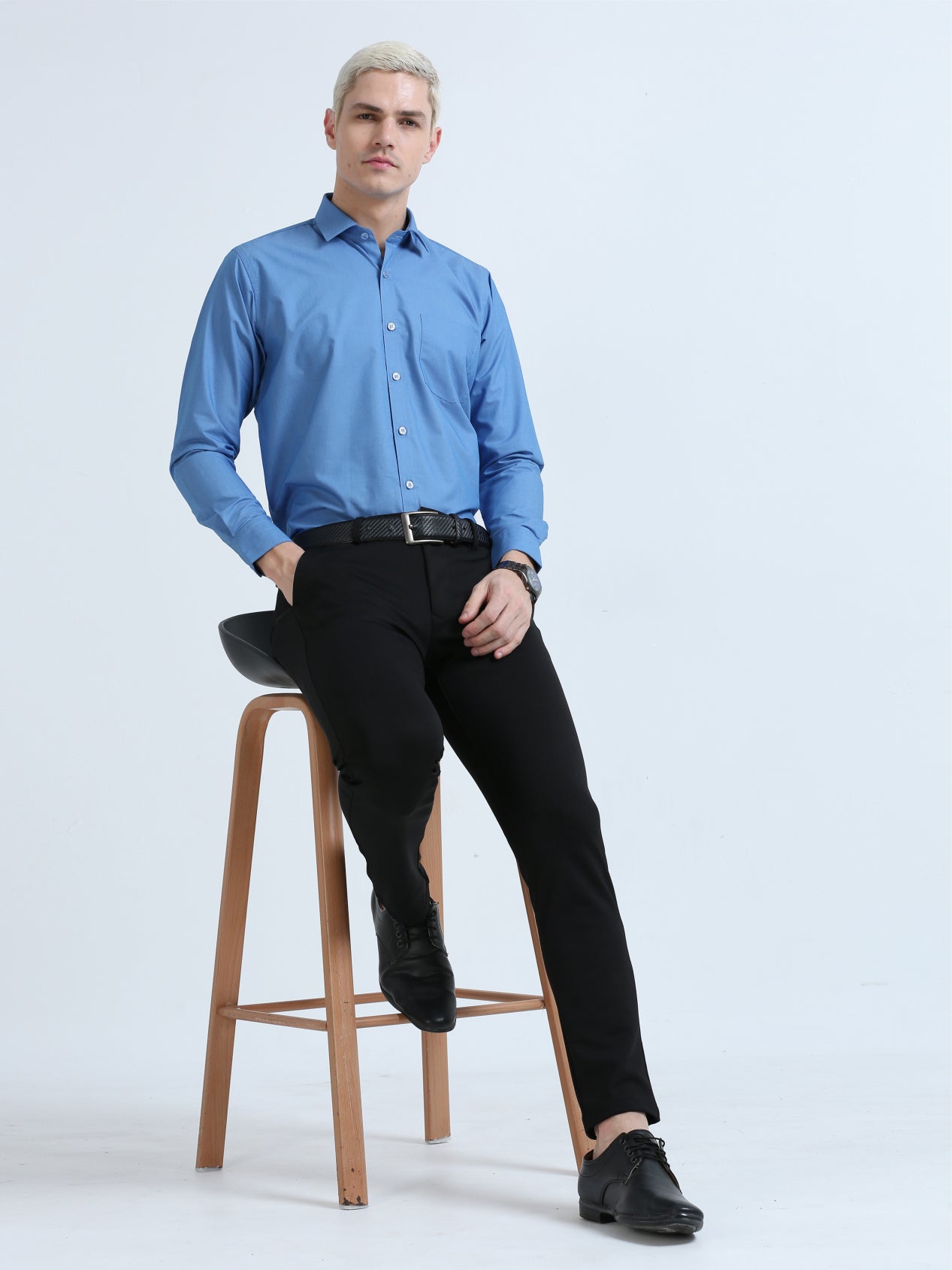Blue Drap Filla Fill Formal Shirts For Men