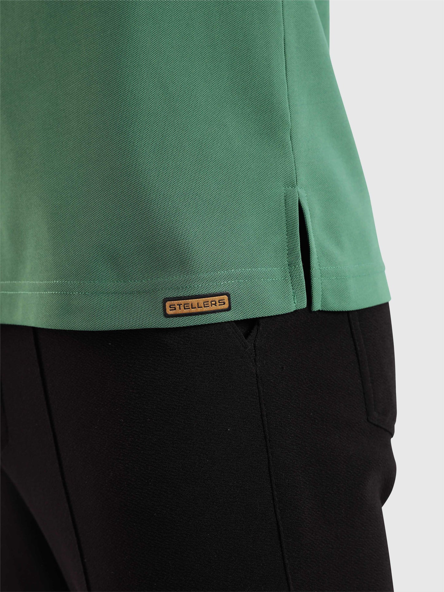 Men's Apple Green Full Sleeve Polo T-Shirt