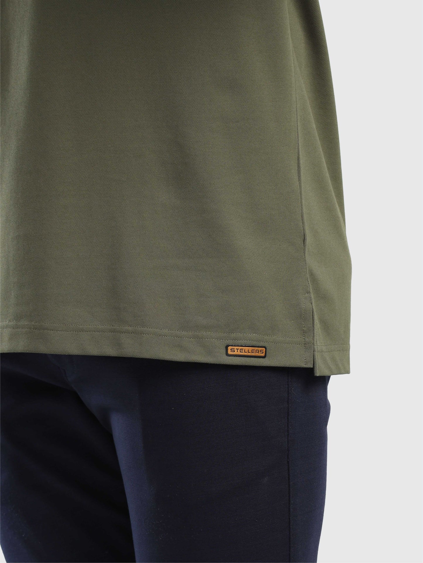 Olive Green Full Sleeve Polo T Shirts for Men