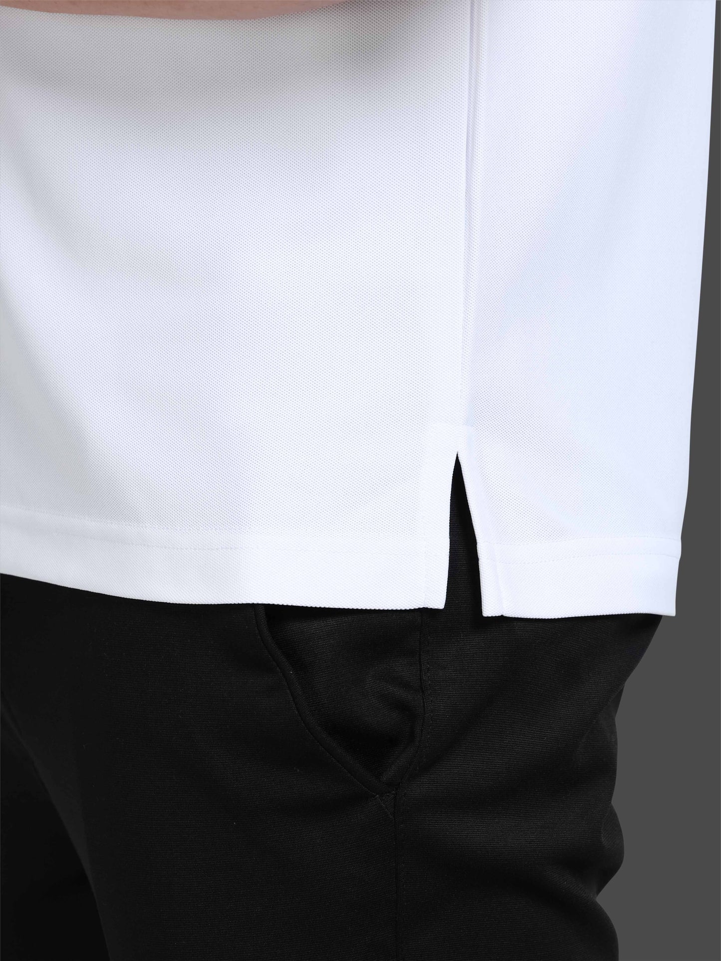 Men White Premium Golf Polo T-Shirt | Quick Dry | Stretchable | UV Protected | Wrinkle & Odour-Free