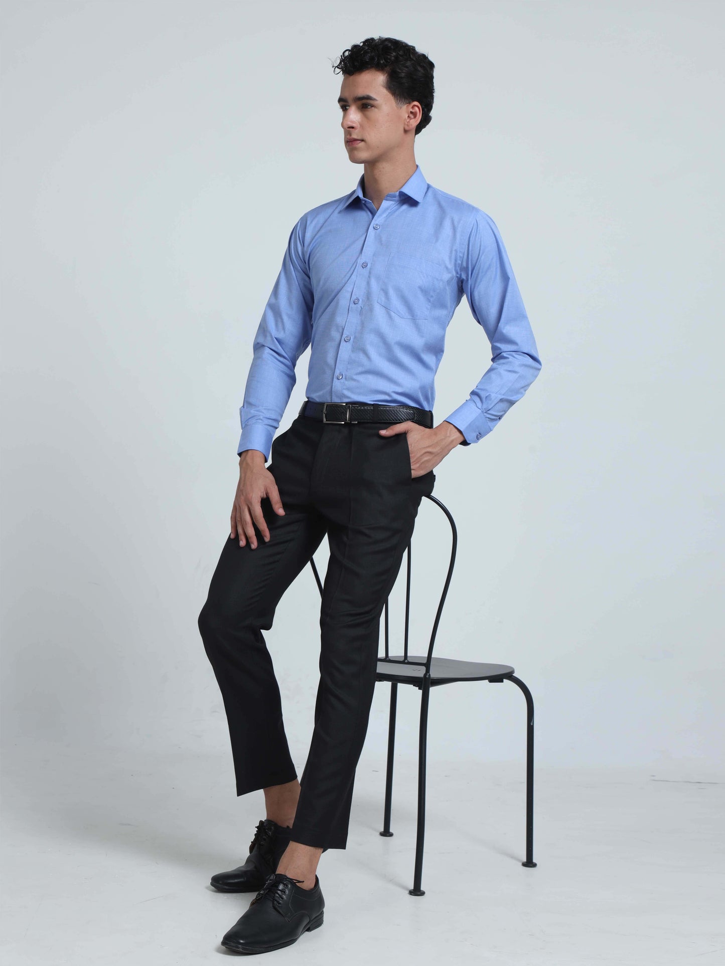 Filla Blue Premium Filla Fill Formal Shirts for Men