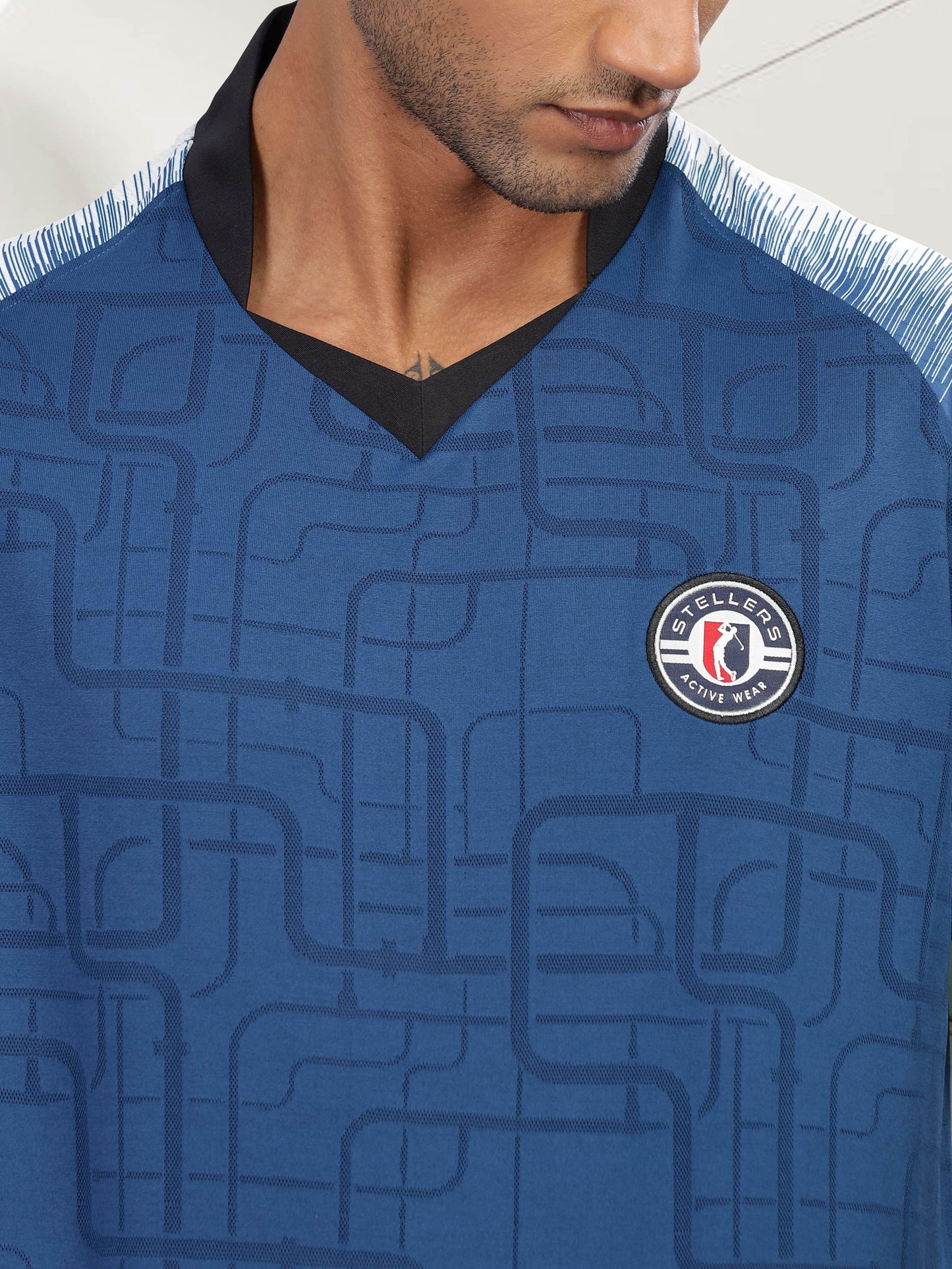 Blue Men’s Printed Active Wear t shirts for men