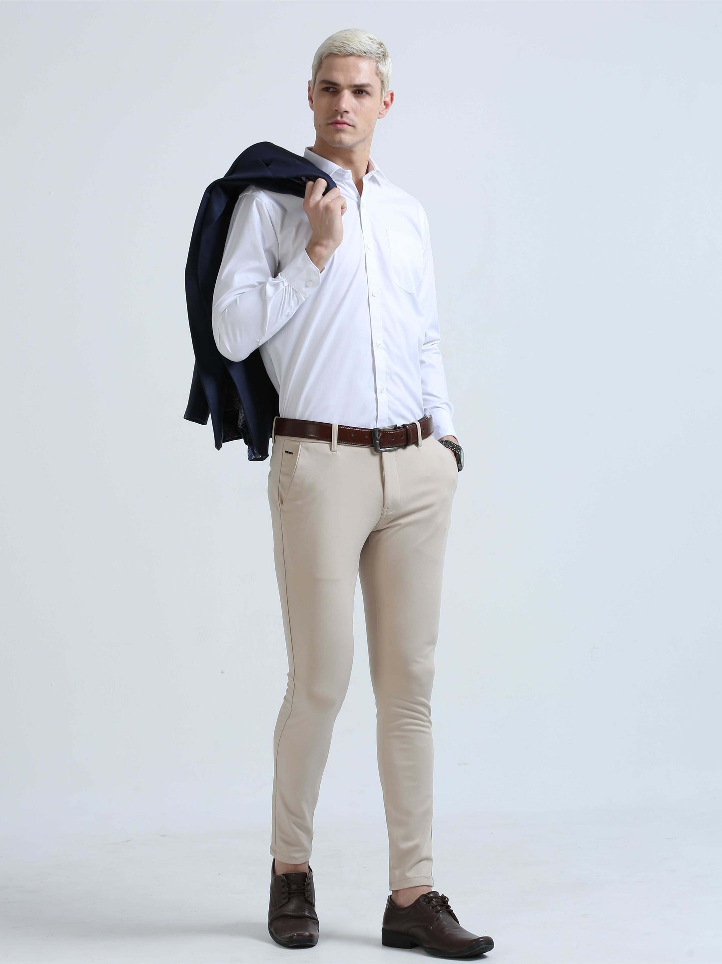 White Poplin Formal Shirt for Men