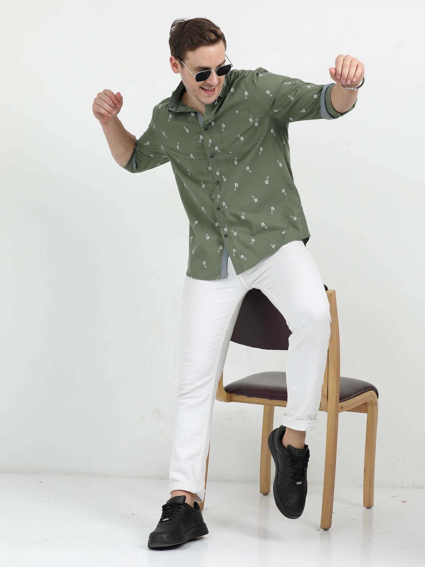 Olive Green Casual Shirt for Men