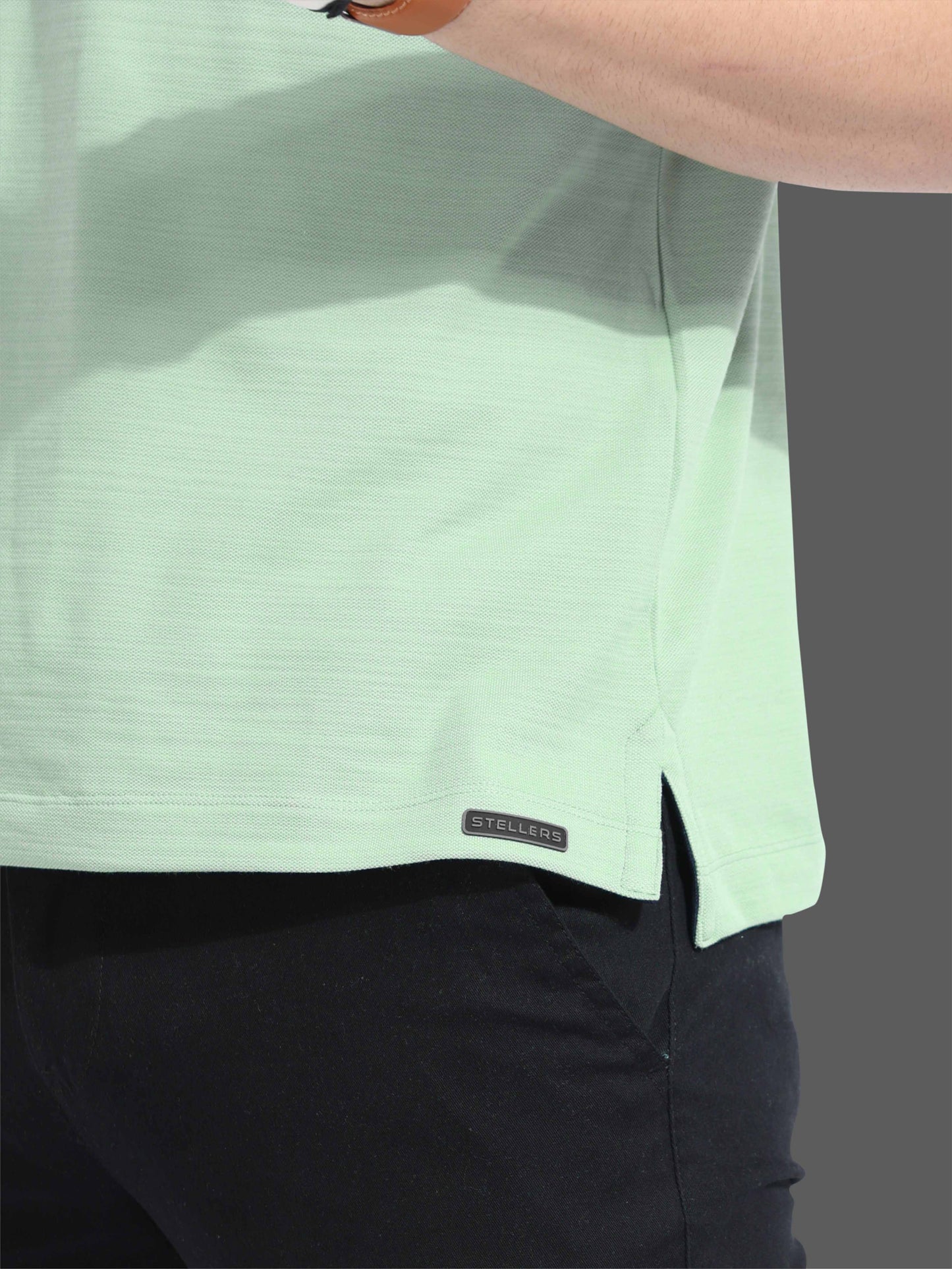 Sea Green Premium Pique Crush Polo T-Shirt