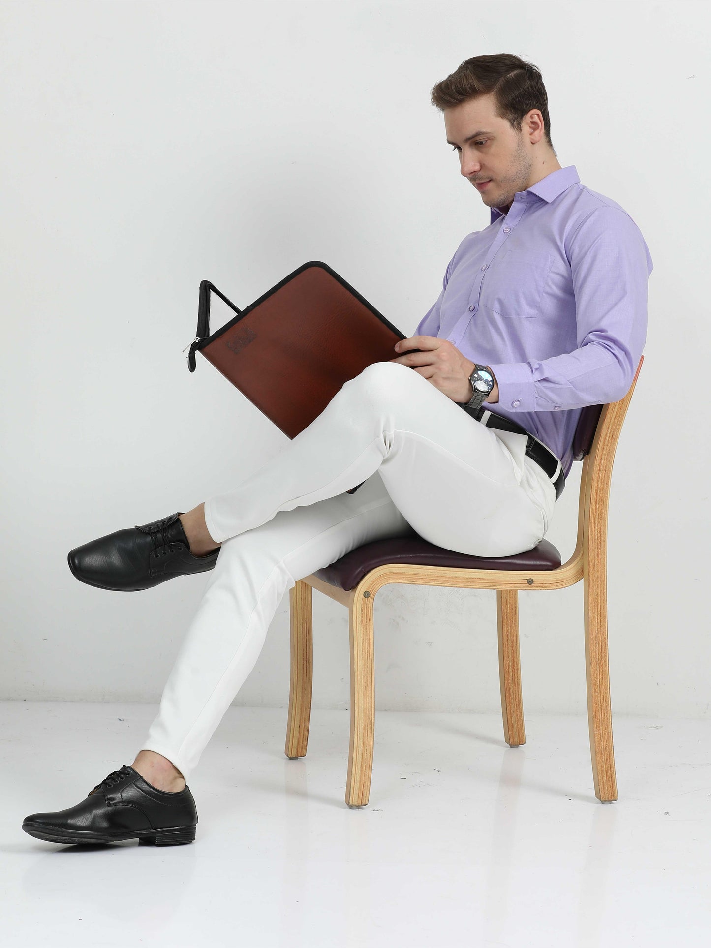 Purple  Men's Premium Filla Fill Office Formals -Plus Size